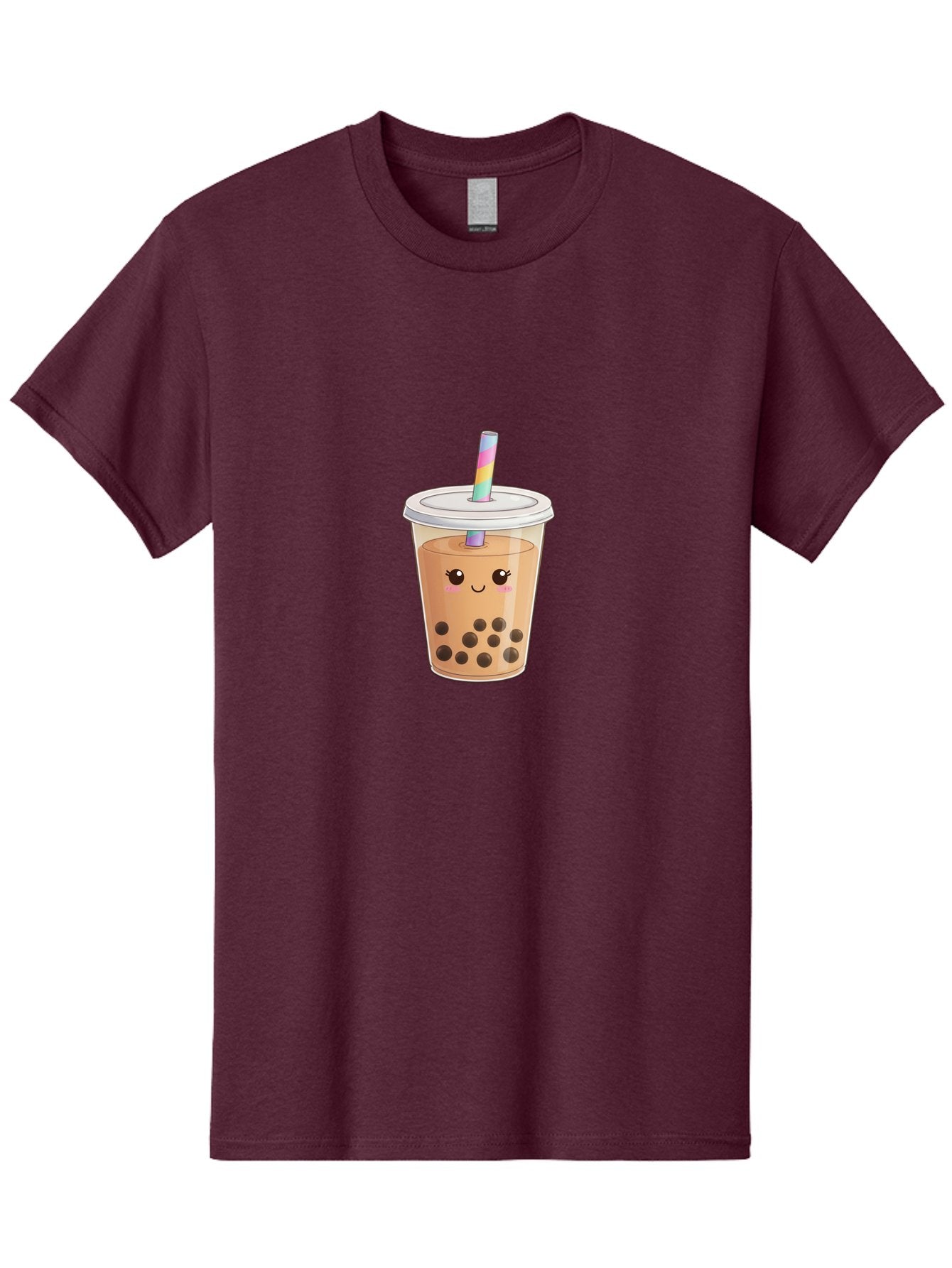 Bubble-Tea-4 Men'S Graphic Tee, 100% Cotton, Comfortable Casual Summer Wear, Machine Washable, Cute Boba Drink, Bubble Tea, Kawaii, Cartoon Beverage, Fun Straw, Adorable Face, Milk Tea, Tapioca Pearls, Smiling Drink, Playful Beverage, Bac706 5