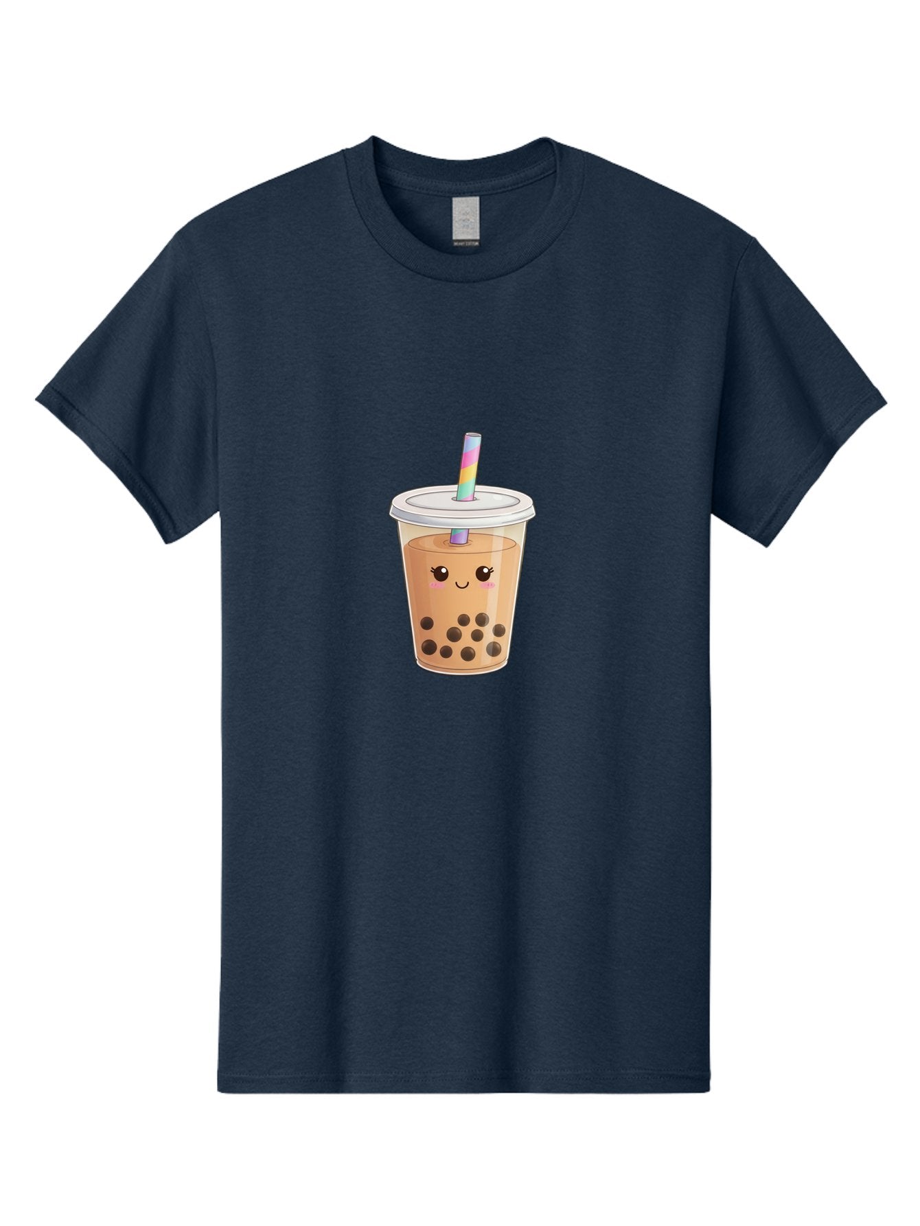 Bubble-Tea-4 Men'S Graphic Tee, 100% Cotton, Comfortable Casual Summer Wear, Machine Washable, Cute Boba Drink, Bubble Tea, Kawaii, Cartoon Beverage, Fun Straw, Adorable Face, Milk Tea, Tapioca Pearls, Smiling Drink, Playful Beverage, Bac706 13