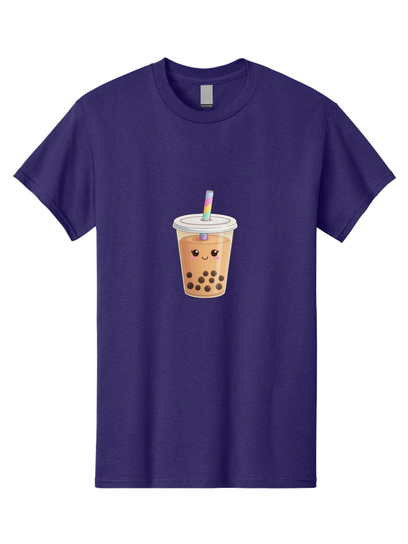 Bubble-Tea-4 Men'S Graphic Tee, 100% Cotton, Comfortable Casual Summer Wear, Machine Washable, Cute Boba Drink, Bubble Tea, Kawaii, Cartoon Beverage, Fun Straw, Adorable Face, Milk Tea, Tapioca Pearls, Smiling Drink, Playful Beverage, Bac706 11