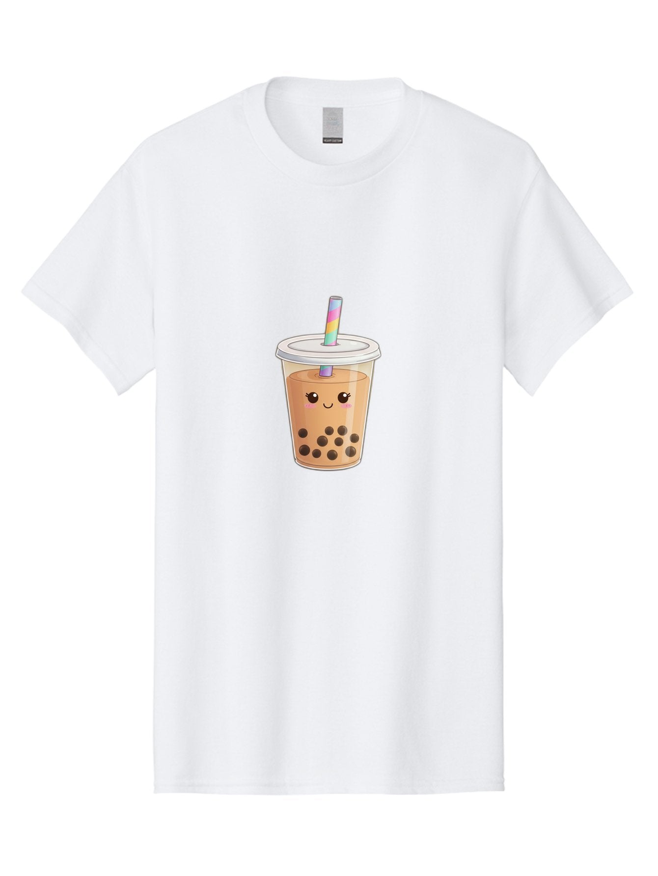Bubble-Tea-4 Men'S Graphic Tee, 100% Cotton, Comfortable Casual Summer Wear, Machine Washable, Cute Boba Drink, Bubble Tea, Kawaii, Cartoon Beverage, Fun Straw, Adorable Face, Milk Tea, Tapioca Pearls, Smiling Drink, Playful Beverage, Bac706 6