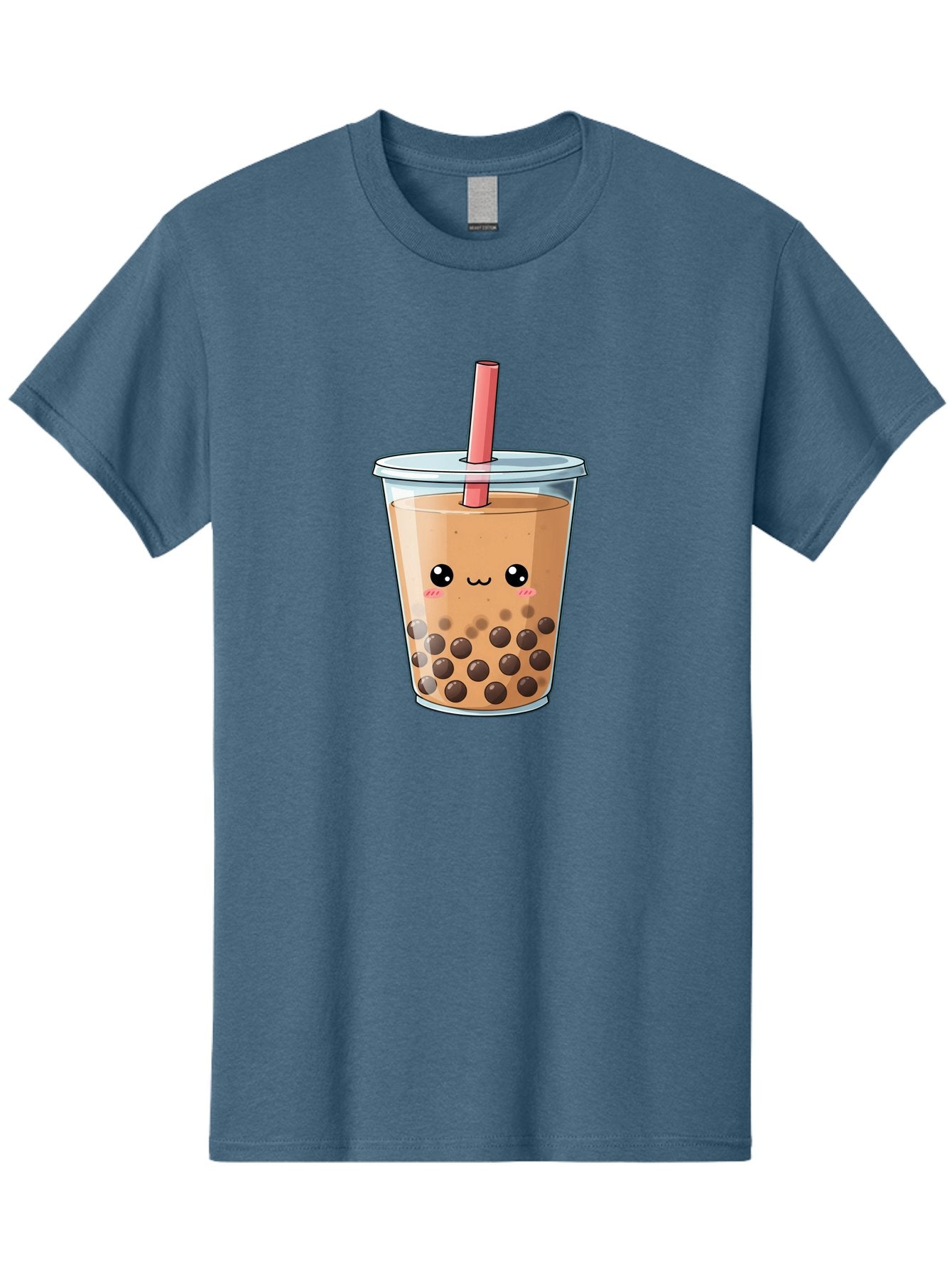 Bubble-Tea-5 Men'S Graphic Tee, 100% Cotton, Comfortable Casual Summer Wear, Machine Washable, Boba Tea, Milk Tea, Bubble Tea, Cute Drink, Cartoon Character, Adorable Face, Happy Expression, Brown Bubbles, Pink Straw, Iced Tea, Tea Culture, Bac707 3