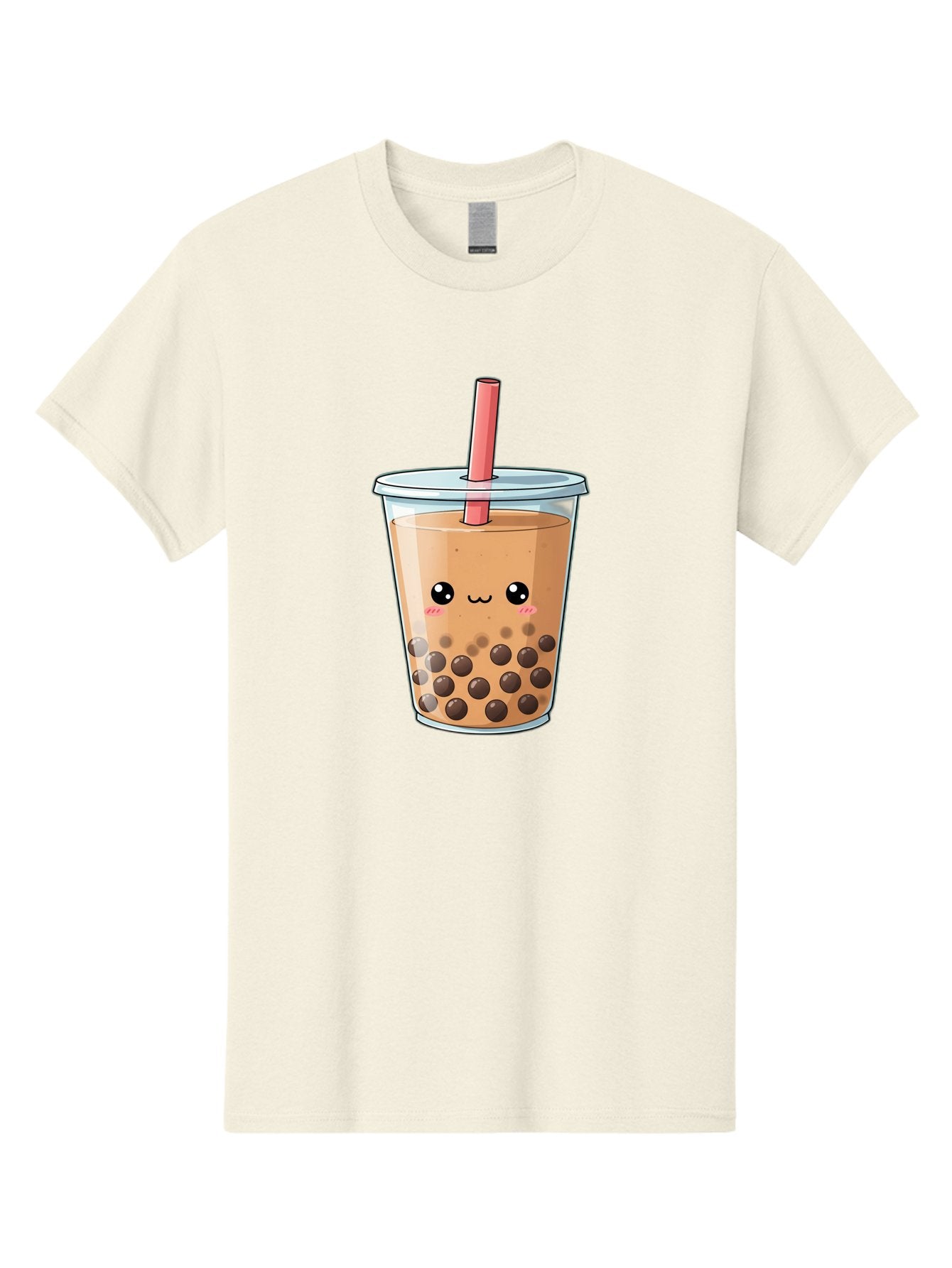 Bubble-Tea-5 Men'S Graphic Tee, 100% Cotton, Comfortable Casual Summer Wear, Machine Washable, Boba Tea, Milk Tea, Bubble Tea, Cute Drink, Cartoon Character, Adorable Face, Happy Expression, Brown Bubbles, Pink Straw, Iced Tea, Tea Culture, Bac707 6