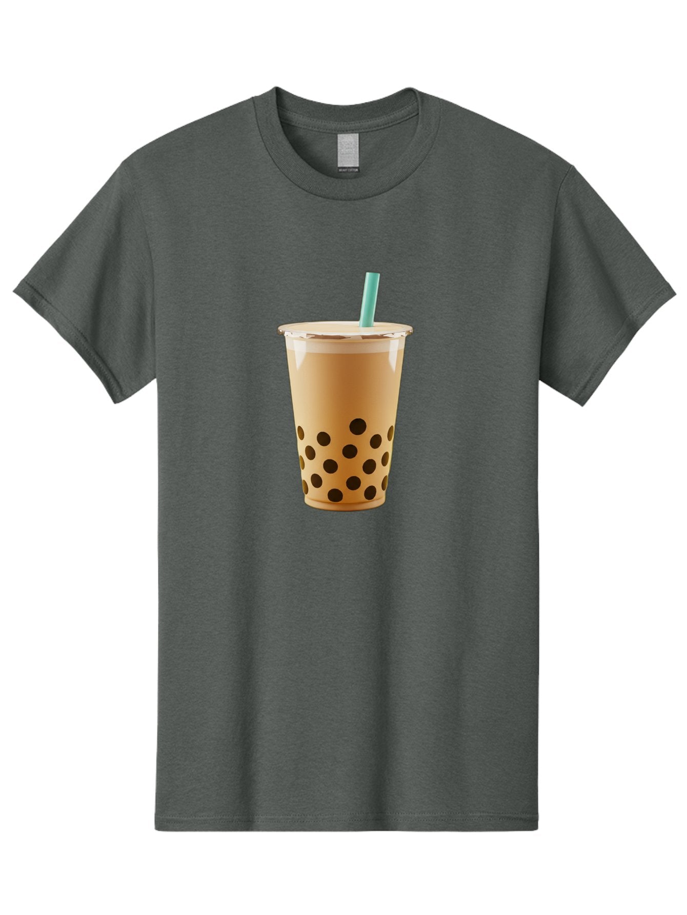 Bubble-Tea-7 Men'S Graphic Tee, 100% Cotton, Comfortable Casual Summer Wear, Machine Washable, Bubble Milk Tea, Boba Drink, Iced Tea, Creamy Texture, Black Tapioca Pearls, Takeout Cup, Blue Straw, Refreshing Beverage, Popular Drink Bac709 12