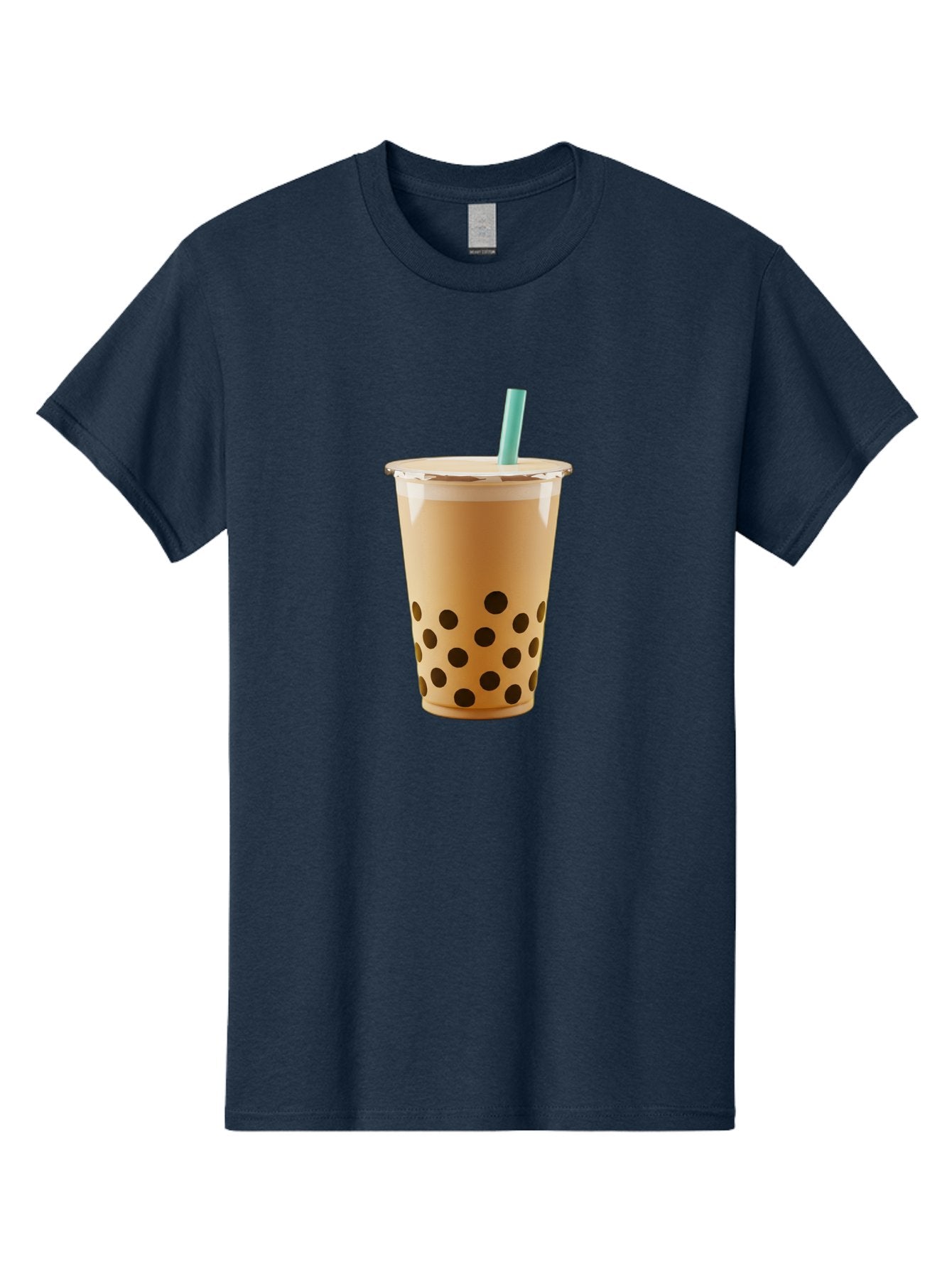 Bubble-Tea-7 Men'S Graphic Tee, 100% Cotton, Comfortable Casual Summer Wear, Machine Washable, Bubble Milk Tea, Boba Drink, Iced Tea, Creamy Texture, Black Tapioca Pearls, Takeout Cup, Blue Straw, Refreshing Beverage, Popular Drink Bac709 13