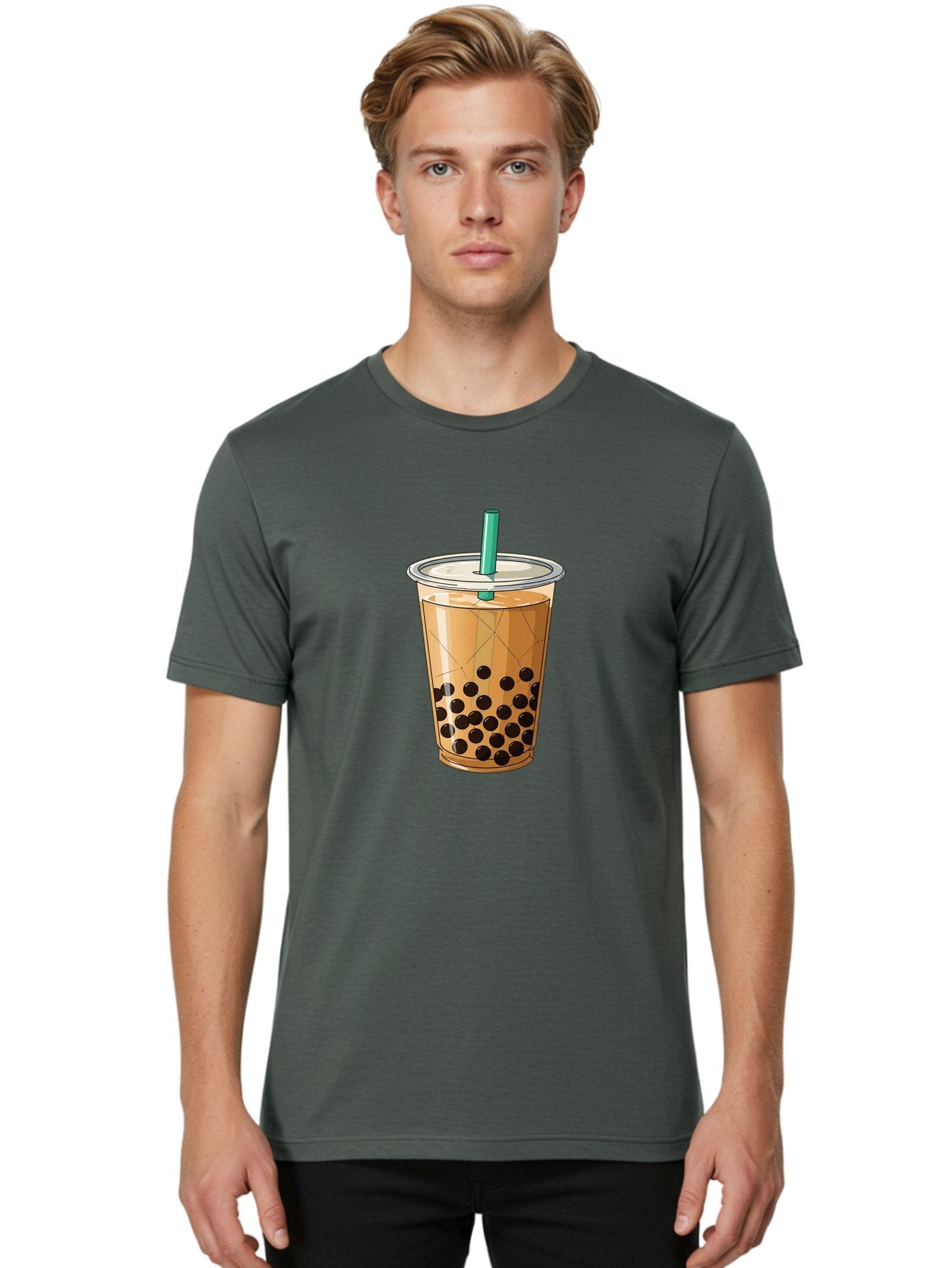 Bubble-Tea-8 Men'S Graphic Tee, 100% Cotton, Comfortable Casual Summer Wear, Machine Washable, Bubble Tea, Boba Tea, Milk Tea, Tapioca Pearls, Cold Drink, Plastic Cup, Straw, Takeout Beverage, Refreshing Drink, Sweet Treat Bac710 22