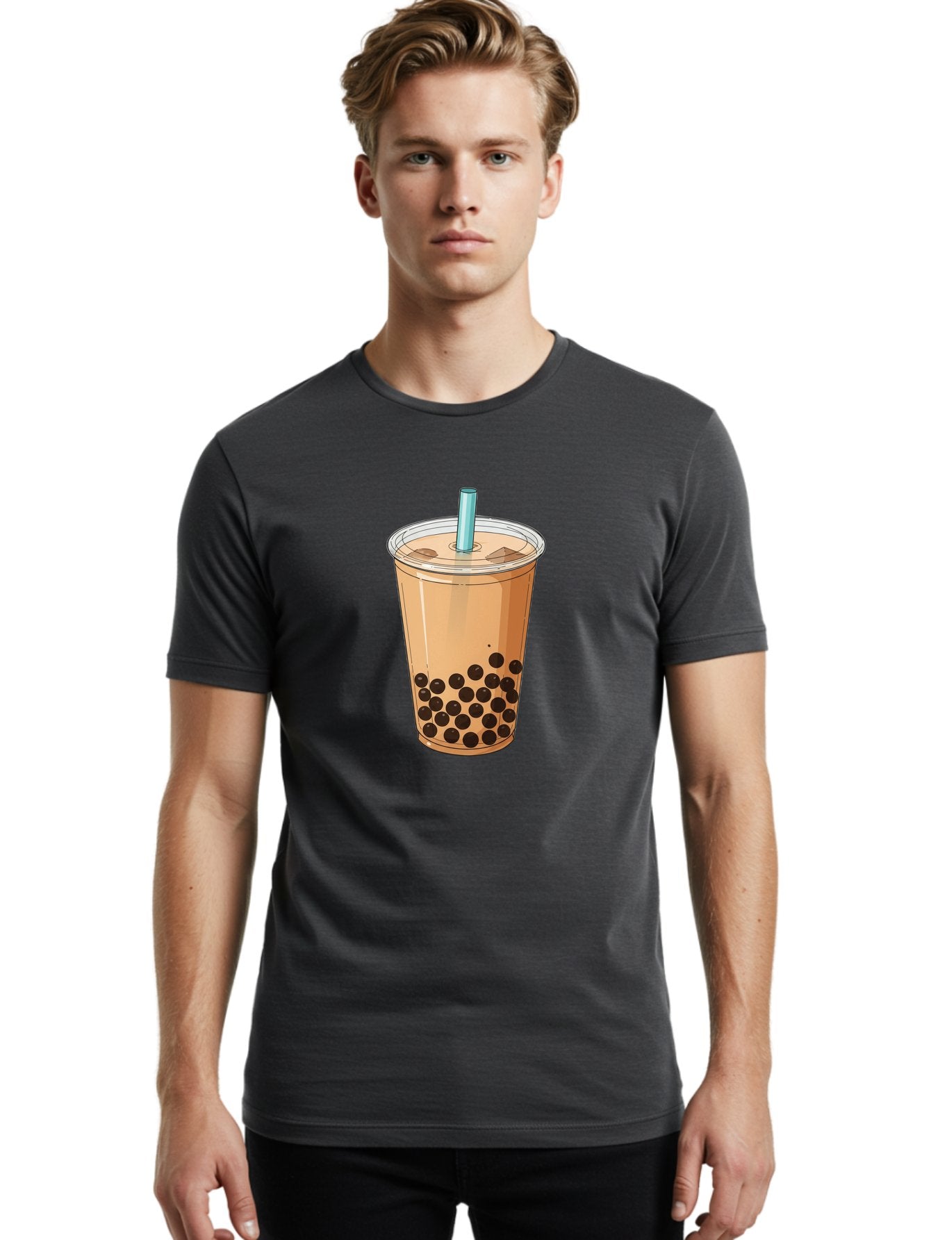 Bubble-Tea-9 Men'S Graphic Tee, 100% Cotton, Comfortable Casual Summer Wear, Machine Washable, Bubble Tea, Milk Tea, Boba, Tapioca Pearls, Takeout Cup, Plastic Straw, Refreshing Drink, Trendy Beverage, Asian-Inspired Bac711 22