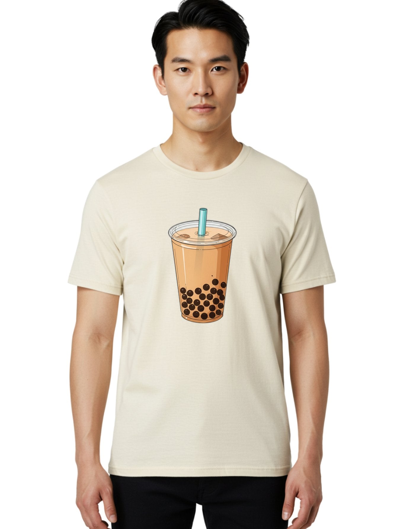 Bubble-Tea-9 Men'S Graphic Tee, 100% Cotton, Comfortable Casual Summer Wear, Machine Washable, Bubble Tea, Milk Tea, Boba, Tapioca Pearls, Takeout Cup, Plastic Straw, Refreshing Drink, Trendy Beverage, Asian-Inspired Bac711 23