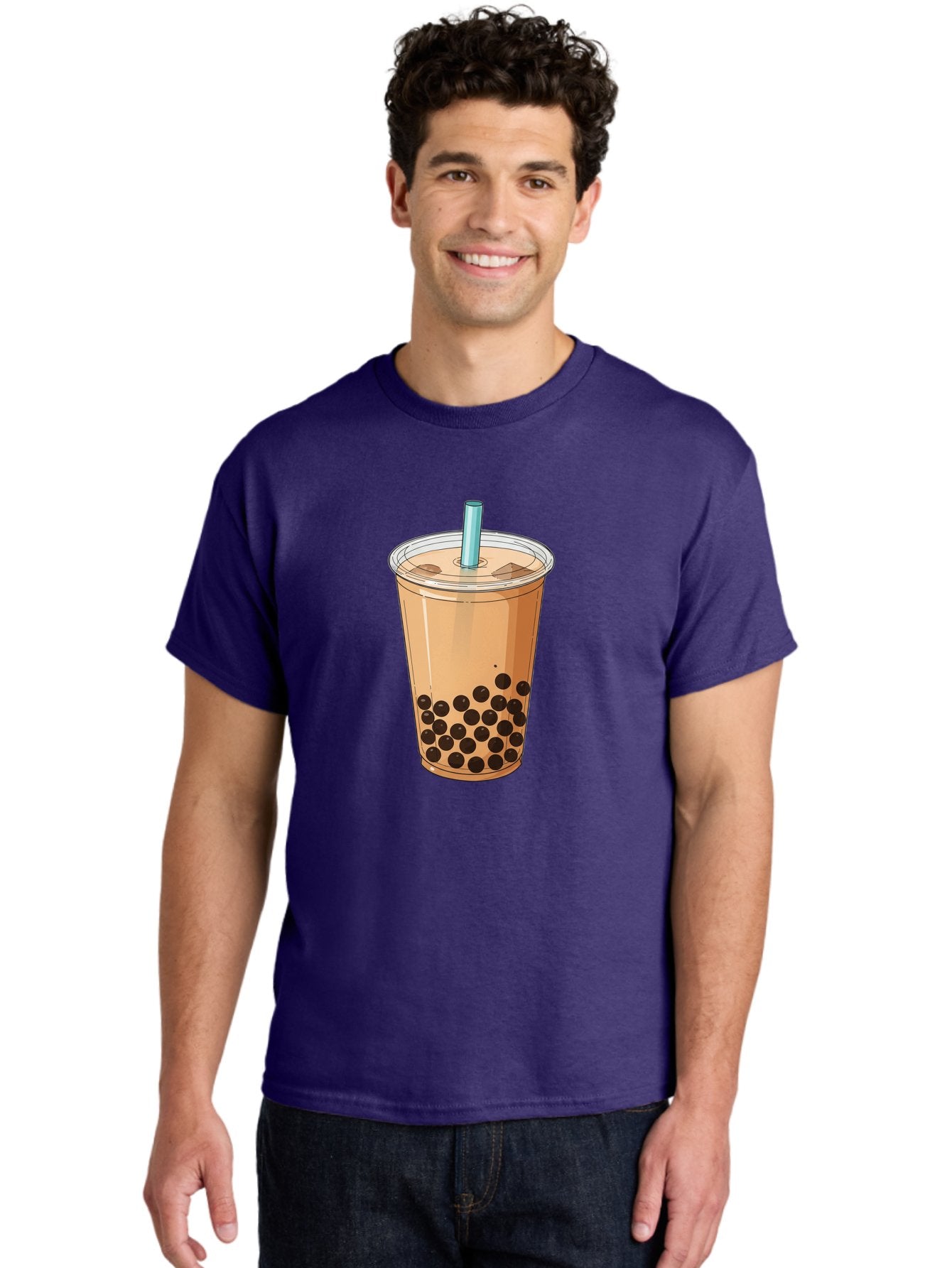 Bubble-Tea-9 Men'S Graphic Tee, 100% Cotton, Comfortable Casual Summer Wear, Machine Washable, Bubble Tea, Milk Tea, Boba, Tapioca Pearls, Takeout Cup, Plastic Straw, Refreshing Drink, Trendy Beverage, Asian-Inspired Bac711 16