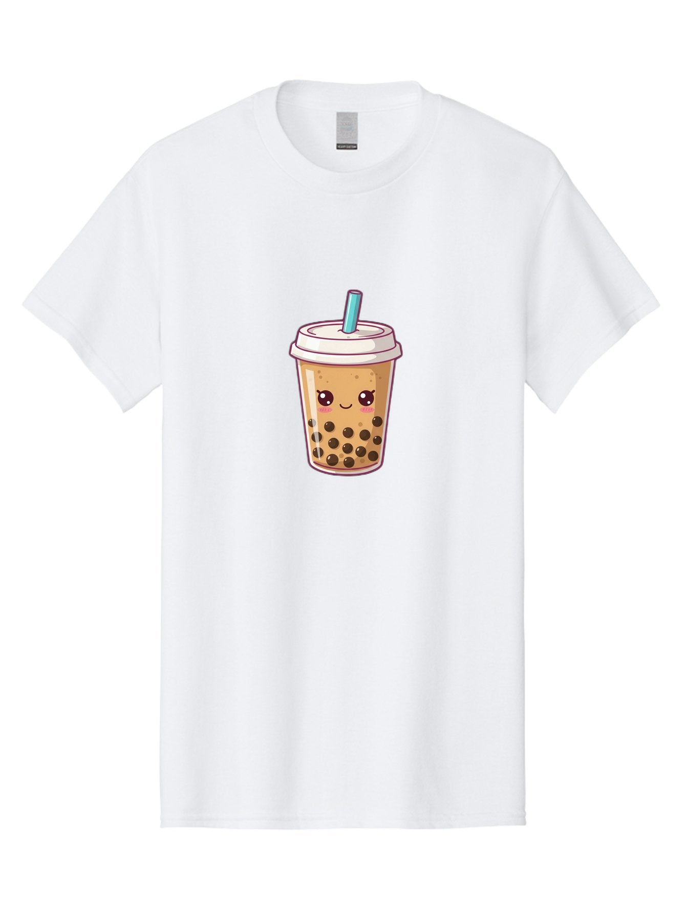 Bubble-Tea Men'S Graphic Tee, 100% Cotton, Comfortable Casual Summer Wear, Machine Washable, Cartoon Bubble Tea, Milk Tea With Boba, Bubble Tea Drink, Kawaii Drink, Cute Beverage, Boba Tea, Tea With Straw, Smiling Drink Bac714 14
