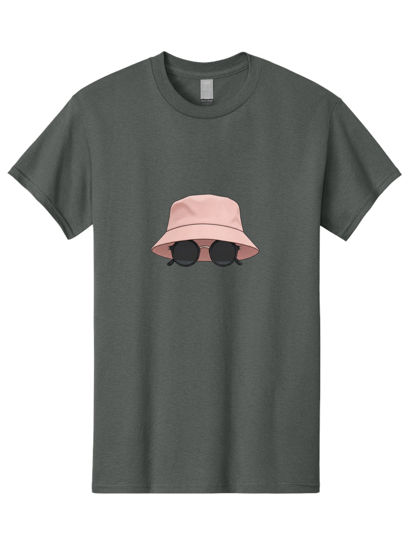 Bucket-Hat-And-Sunglasses Men'S Graphic Tee, 100% Cotton, Comfortable Casual Summer Wear, Machine Washable, Pink Bucket Hat, Sunglasses, Black Shades, Fashion Accessory, Trendy Clothing, Summer Vibe, Stylish Hat, Cool Glasses, Fashion Trend Bac716 11