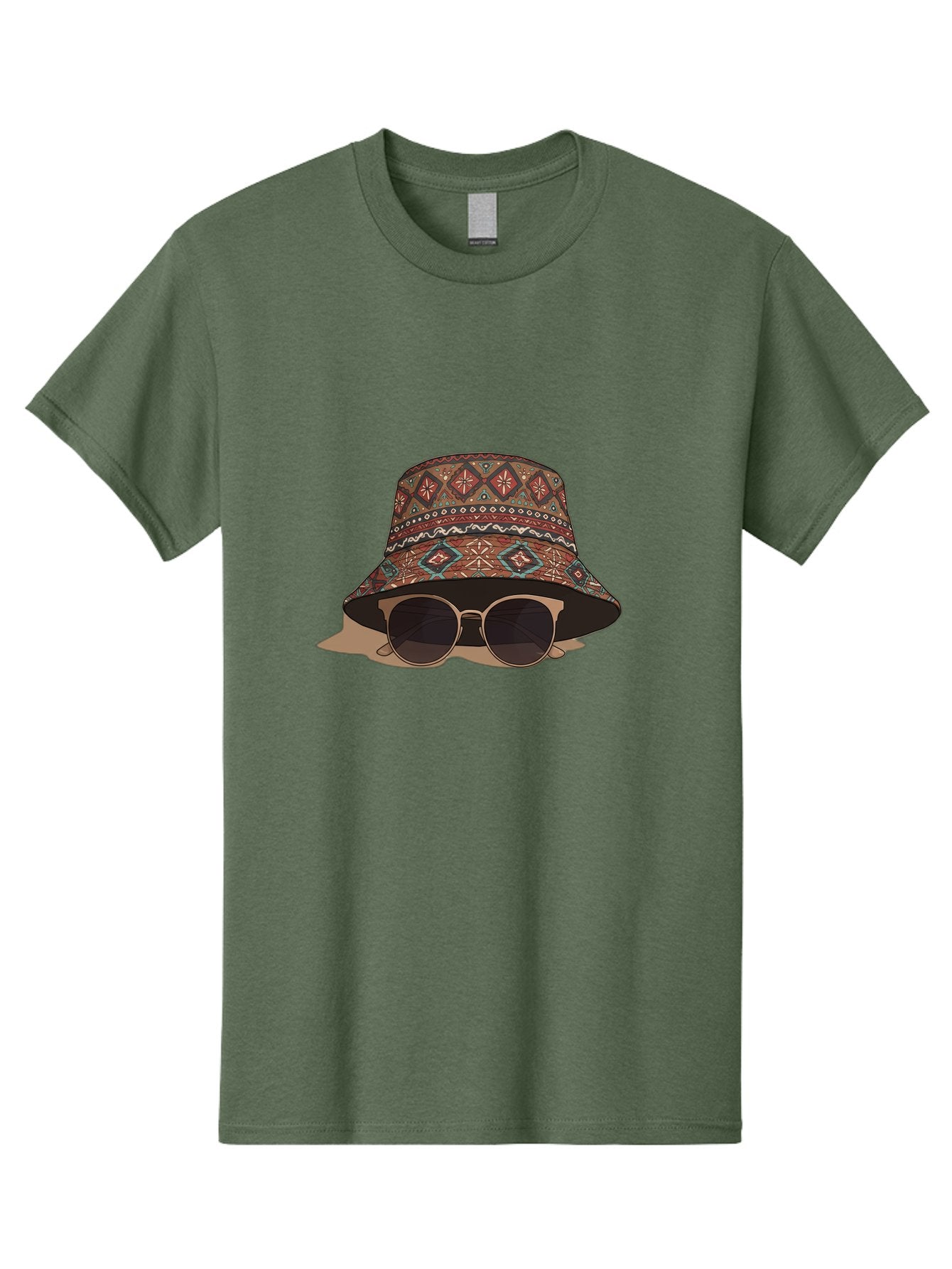 Bucket-Hat-Sunglasses-1 Men'S Graphic Tee, 100% Cotton, Comfortable Casual Summer Wear, Machine Washable, Boho Chic Style, Sunglasses, Hat Fashion, Summer Vibes, Trendy Sunglasses, Fashion Accessory, Stylish Hat Bac717 12