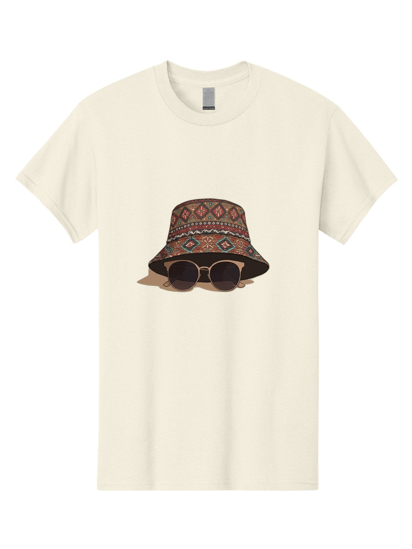 Bucket-Hat-Sunglasses-1 Men'S Graphic Tee, 100% Cotton, Comfortable Casual Summer Wear, Machine Washable, Boho Chic Style, Sunglasses, Hat Fashion, Summer Vibes, Trendy Sunglasses, Fashion Accessory, Stylish Hat Bac717 4