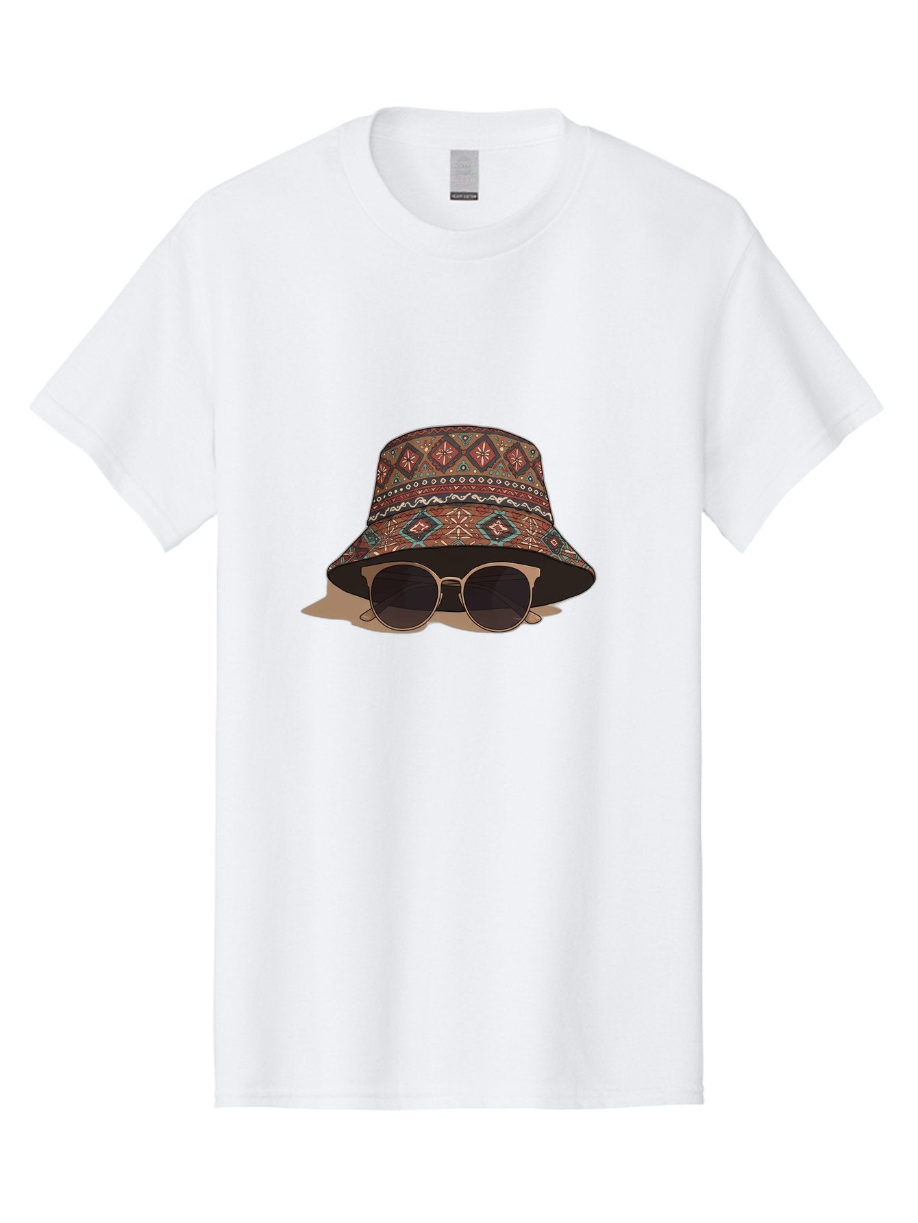 Bucket-Hat-Sunglasses-1 Men'S Graphic Tee, 100% Cotton, Comfortable Casual Summer Wear, Machine Washable, Boho Chic Style, Sunglasses, Hat Fashion, Summer Vibes, Trendy Sunglasses, Fashion Accessory, Stylish Hat Bac717 3