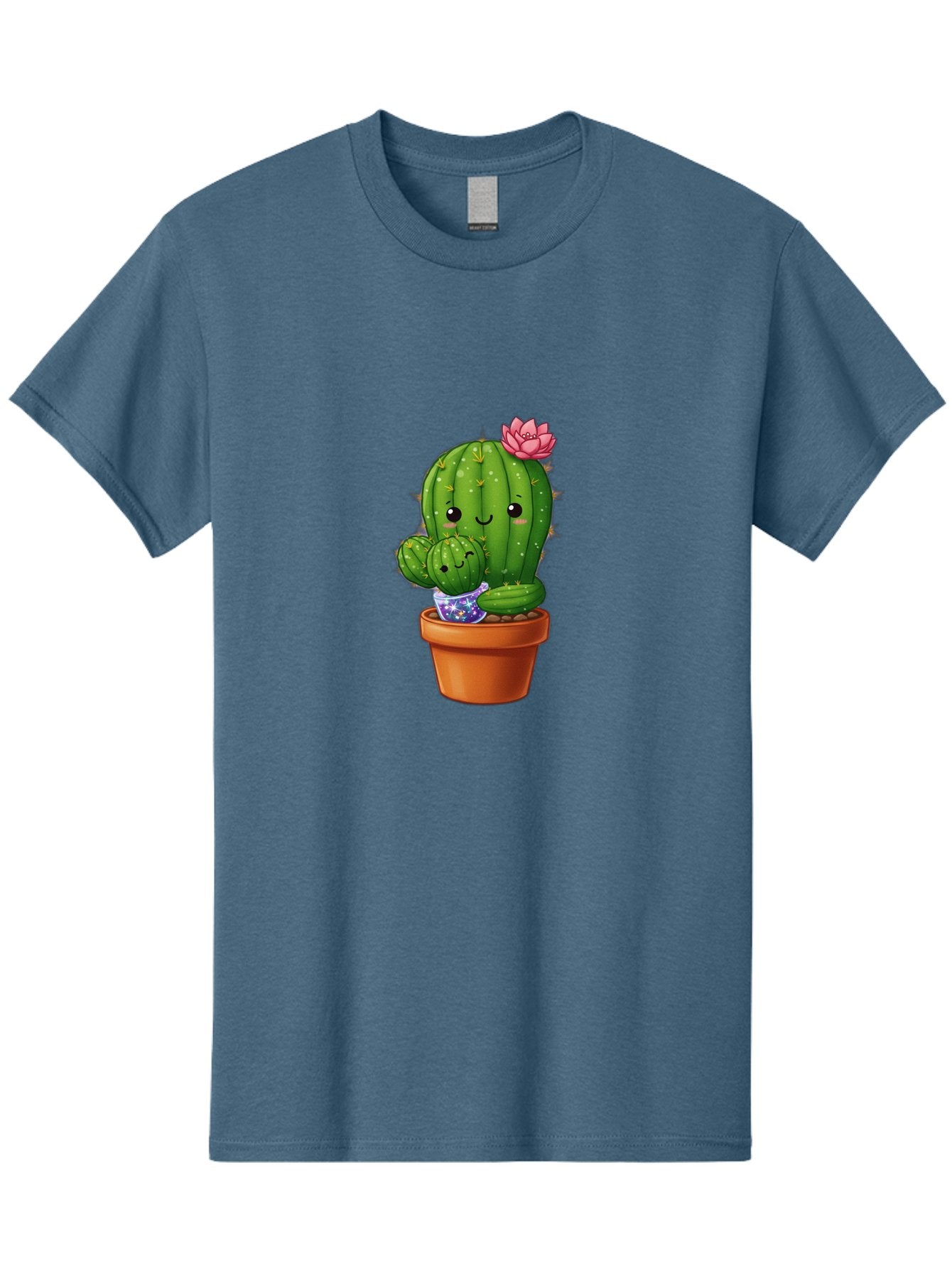 Cactus-1 Men'S Graphic Tee, 100% Cotton, Comfortable Casual Summer Wear, Machine Washable, Cactus In Terracotta Pot, Smiling Cactus, Baby Cactus In Pot, Cute Cartoon Cactus, Cactus With Pink Flower, Happy Cactus, Desert Plants, Adorable Cacti, Bac723 12