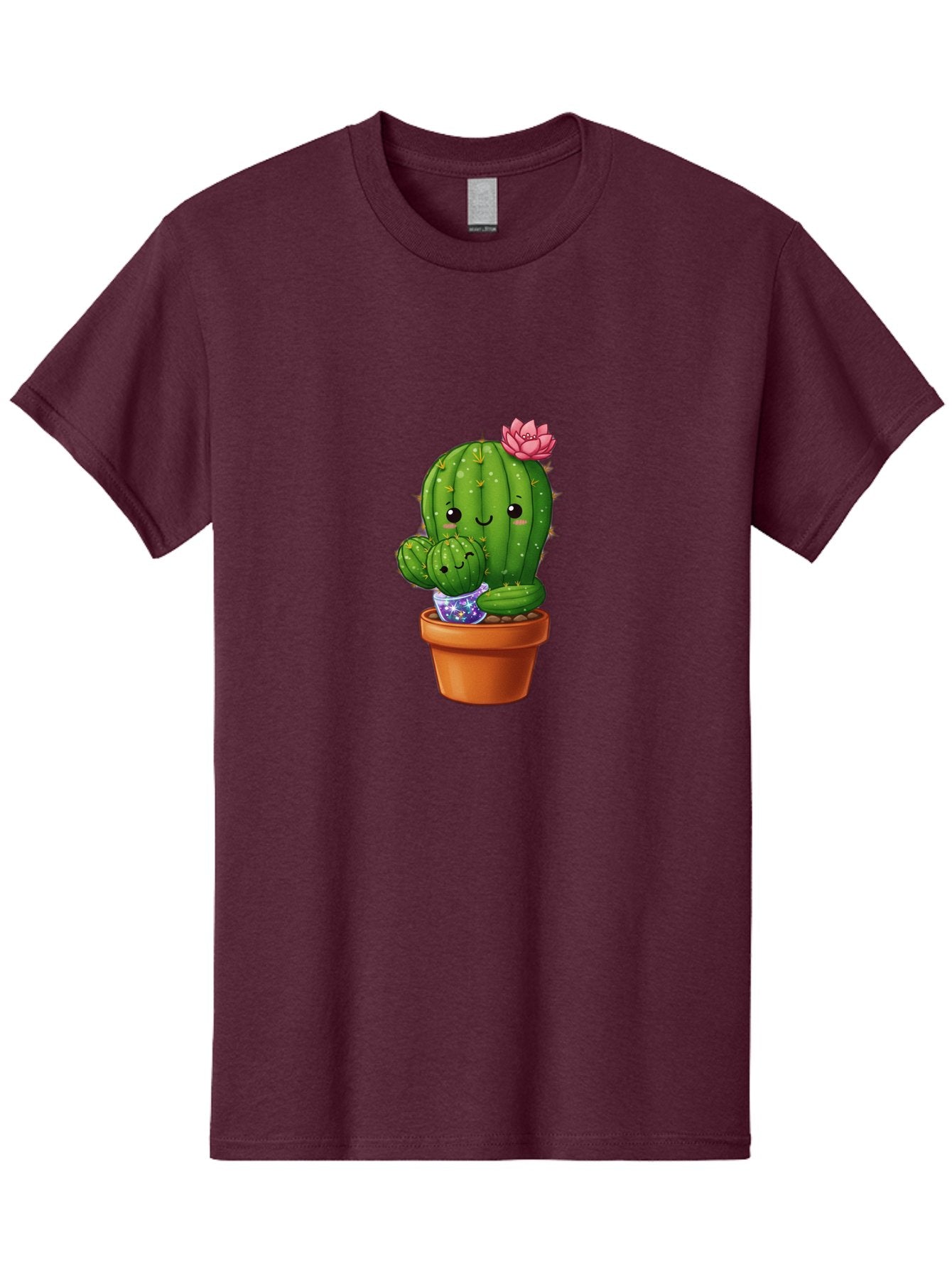 Cactus-1 Men'S Graphic Tee, 100% Cotton, Comfortable Casual Summer Wear, Machine Washable, Cactus In Terracotta Pot, Smiling Cactus, Baby Cactus In Pot, Cute Cartoon Cactus, Cactus With Pink Flower, Happy Cactus, Desert Plants, Adorable Cacti, Bac723 10