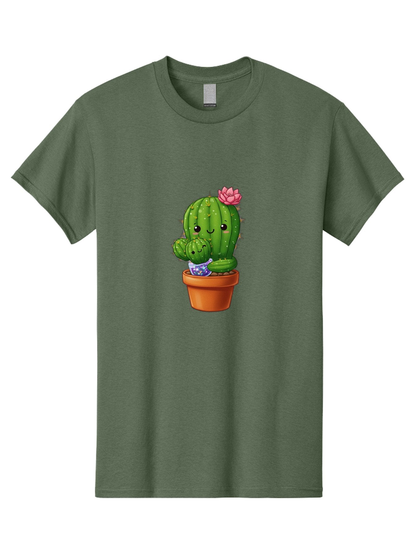Cactus-1 Men'S Graphic Tee, 100% Cotton, Comfortable Casual Summer Wear, Machine Washable, Cactus In Terracotta Pot, Smiling Cactus, Baby Cactus In Pot, Cute Cartoon Cactus, Cactus With Pink Flower, Happy Cactus, Desert Plants, Adorable Cacti, Bac723 5