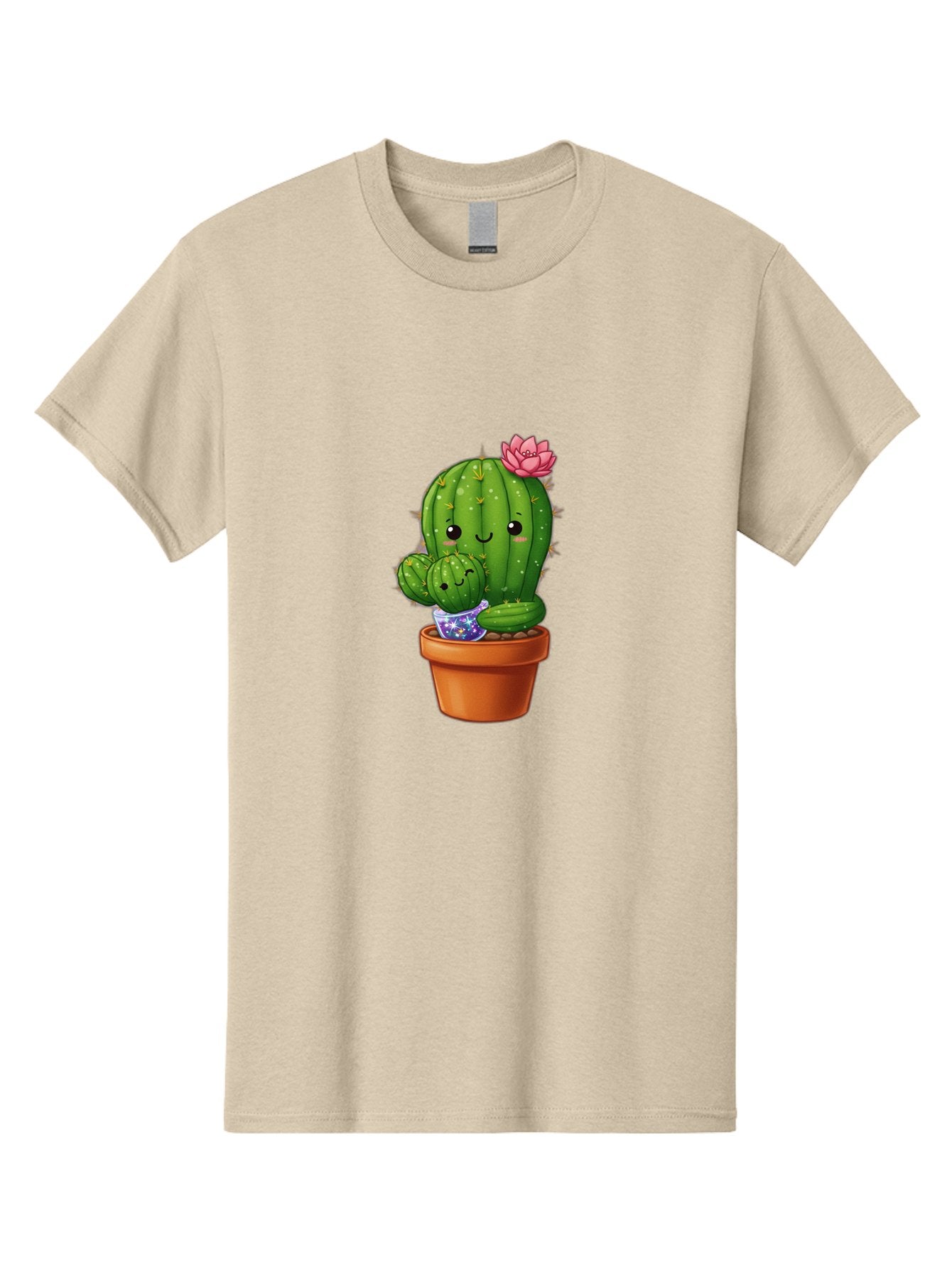 Cactus-1 Men'S Graphic Tee, 100% Cotton, Comfortable Casual Summer Wear, Machine Washable, Cactus In Terracotta Pot, Smiling Cactus, Baby Cactus In Pot, Cute Cartoon Cactus, Cactus With Pink Flower, Happy Cactus, Desert Plants, Adorable Cacti, Bac723 6