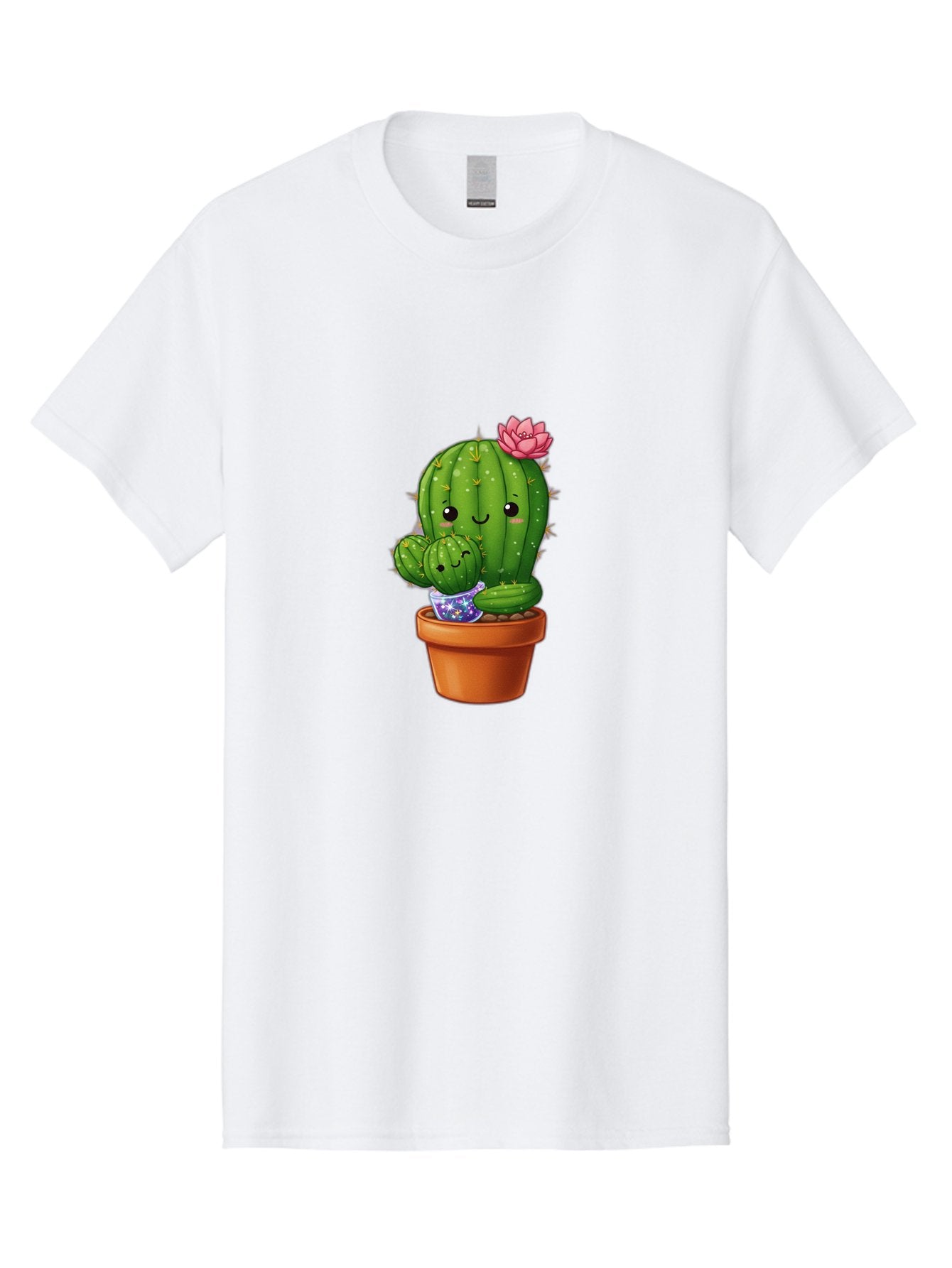 Cactus-1 Men'S Graphic Tee, 100% Cotton, Comfortable Casual Summer Wear, Machine Washable, Cactus In Terracotta Pot, Smiling Cactus, Baby Cactus In Pot, Cute Cartoon Cactus, Cactus With Pink Flower, Happy Cactus, Desert Plants, Adorable Cacti, Bac723 11