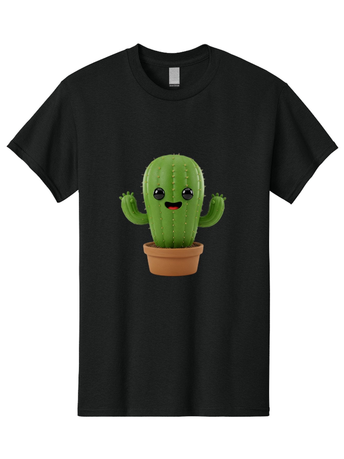 Cactus-3 Men'S Graphic Tee, 100% Cotton, Comfortable Casual Summer Wear, Machine Washable, Cartoon Cactus, Potted Cactus, Playful Plant, Friendly Cactus, Adorable Character, Quirky Decoration, Digital Art, Fun Design, Happy Face, Cartoon Style Bac725 8