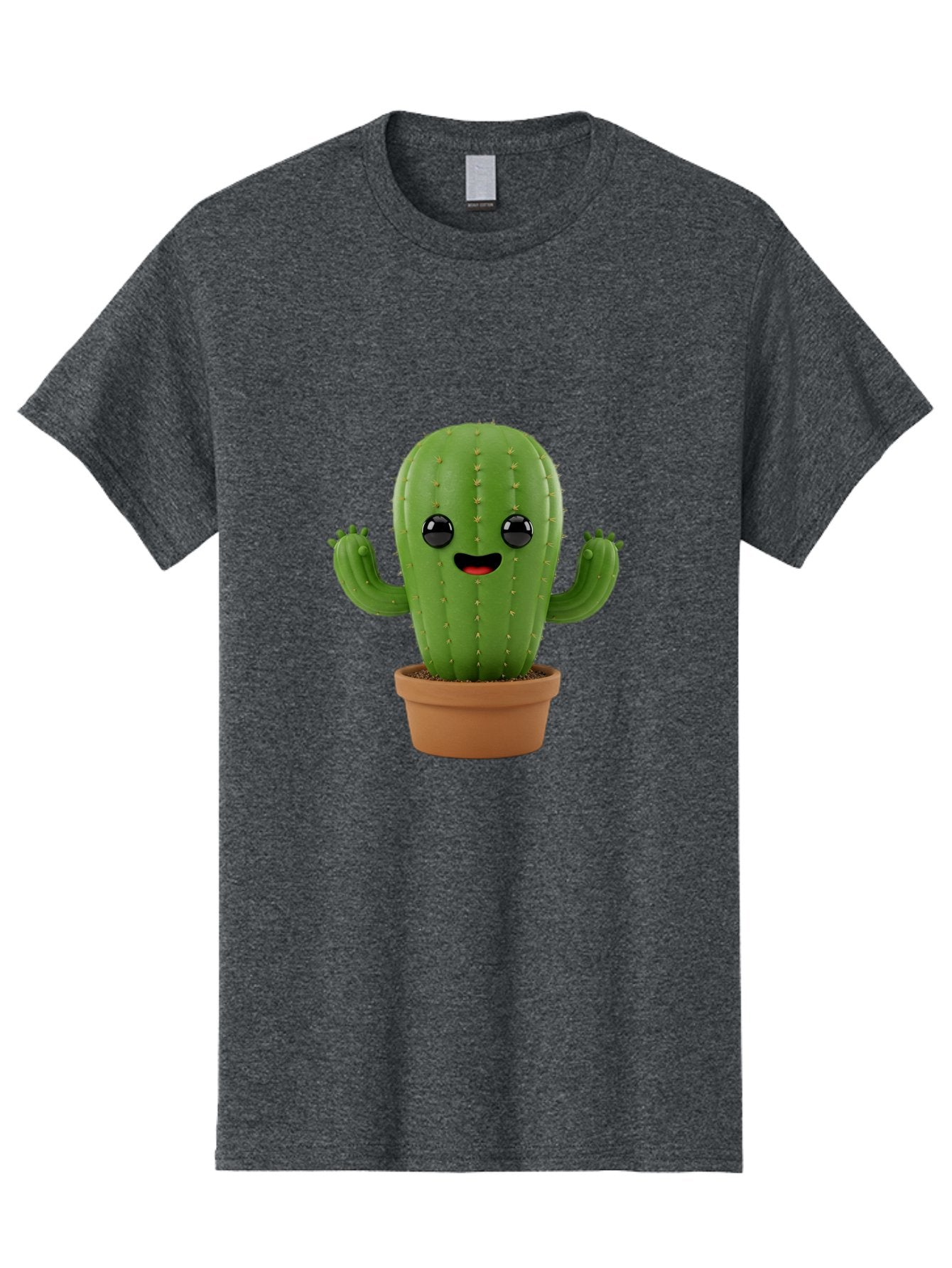 Cactus-3 Men'S Graphic Tee, 100% Cotton, Comfortable Casual Summer Wear, Machine Washable, Cartoon Cactus, Potted Cactus, Playful Plant, Friendly Cactus, Adorable Character, Quirky Decoration, Digital Art, Fun Design, Happy Face, Cartoon Style Bac725