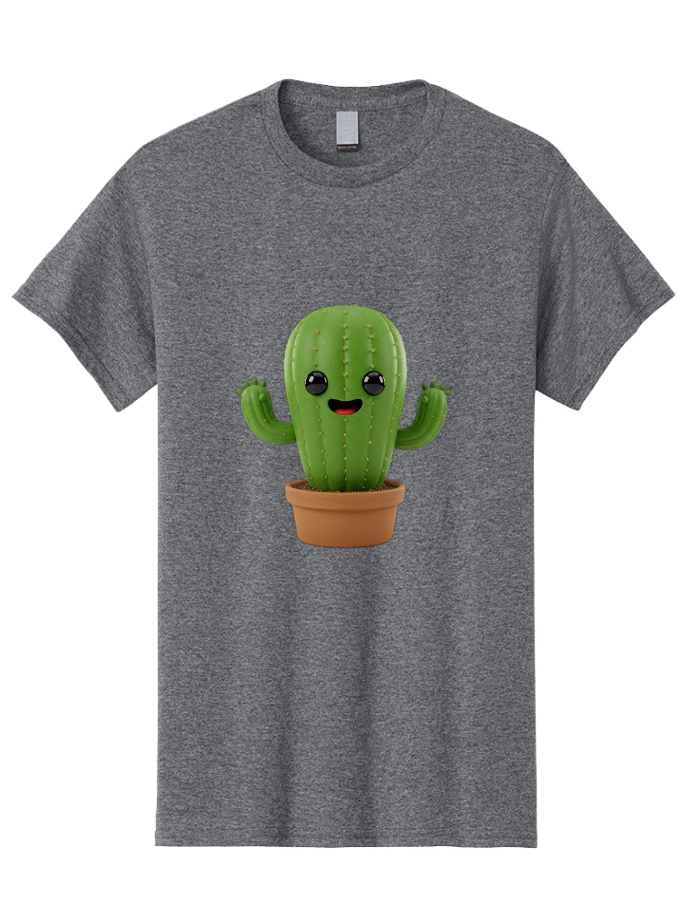 Cactus-3 Men'S Graphic Tee, 100% Cotton, Comfortable Casual Summer Wear, Machine Washable, Cartoon Cactus, Potted Cactus, Playful Plant, Friendly Cactus, Adorable Character, Quirky Decoration, Digital Art, Fun Design, Happy Face, Cartoon Style Bac725 9