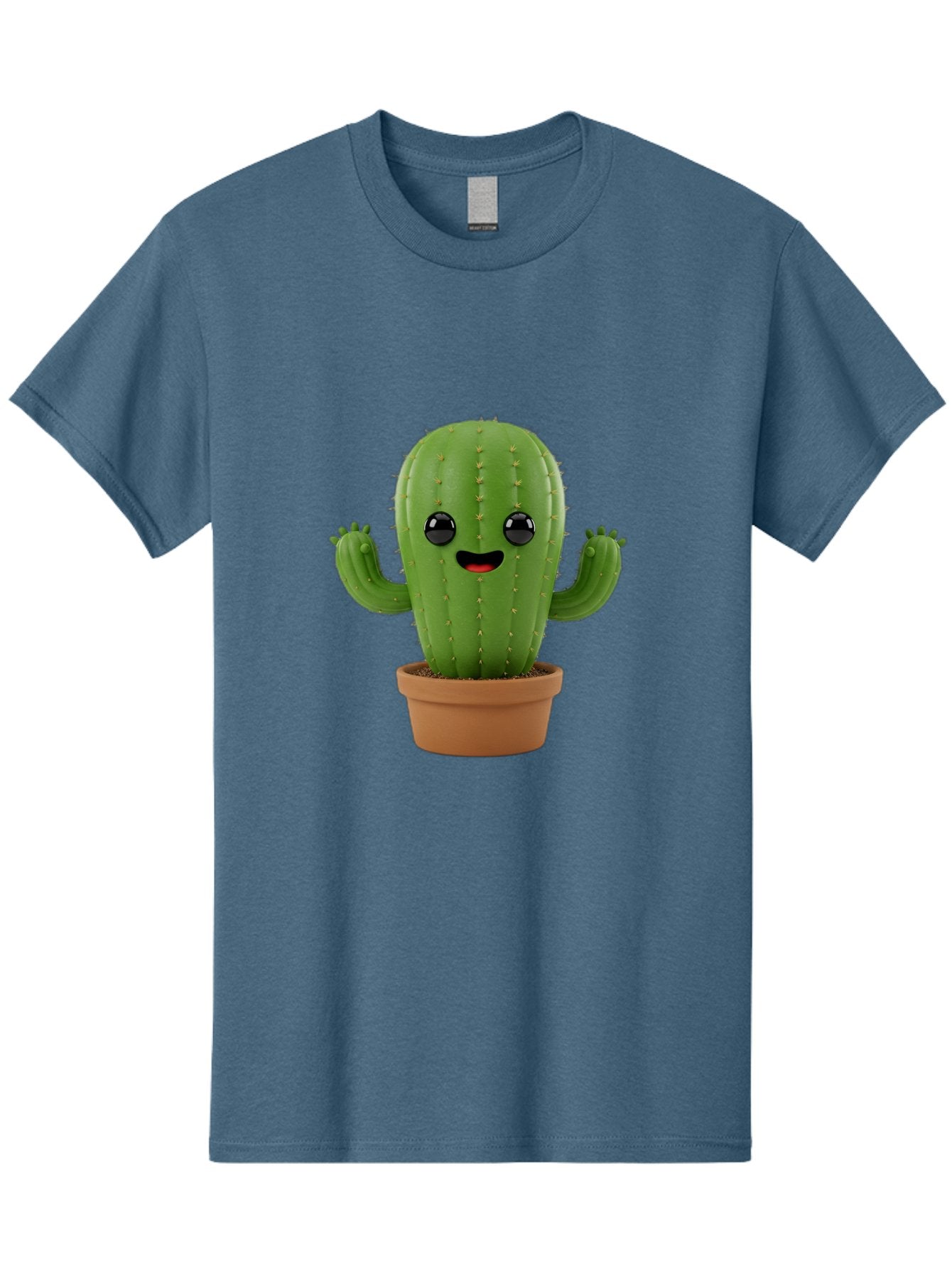 Cactus-3 Men'S Graphic Tee, 100% Cotton, Comfortable Casual Summer Wear, Machine Washable, Cartoon Cactus, Potted Cactus, Playful Plant, Friendly Cactus, Adorable Character, Quirky Decoration, Digital Art, Fun Design, Happy Face, Cartoon Style Bac725 12