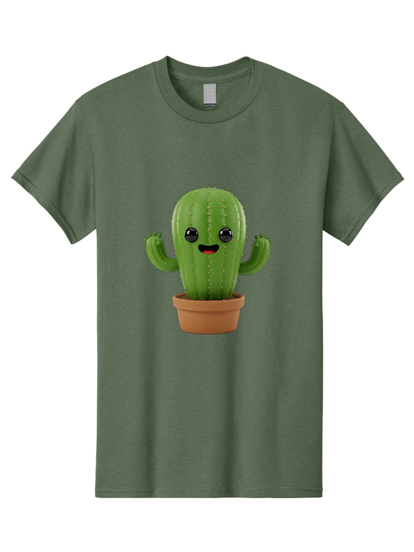 Cactus-3 Men'S Graphic Tee, 100% Cotton, Comfortable Casual Summer Wear, Machine Washable, Cartoon Cactus, Potted Cactus, Playful Plant, Friendly Cactus, Adorable Character, Quirky Decoration, Digital Art, Fun Design, Happy Face, Cartoon Style Bac725 15