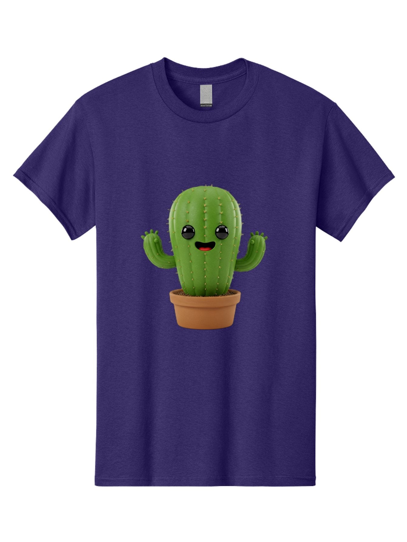 Cactus-3 Men'S Graphic Tee, 100% Cotton, Comfortable Casual Summer Wear, Machine Washable, Cartoon Cactus, Potted Cactus, Playful Plant, Friendly Cactus, Adorable Character, Quirky Decoration, Digital Art, Fun Design, Happy Face, Cartoon Style Bac725 13