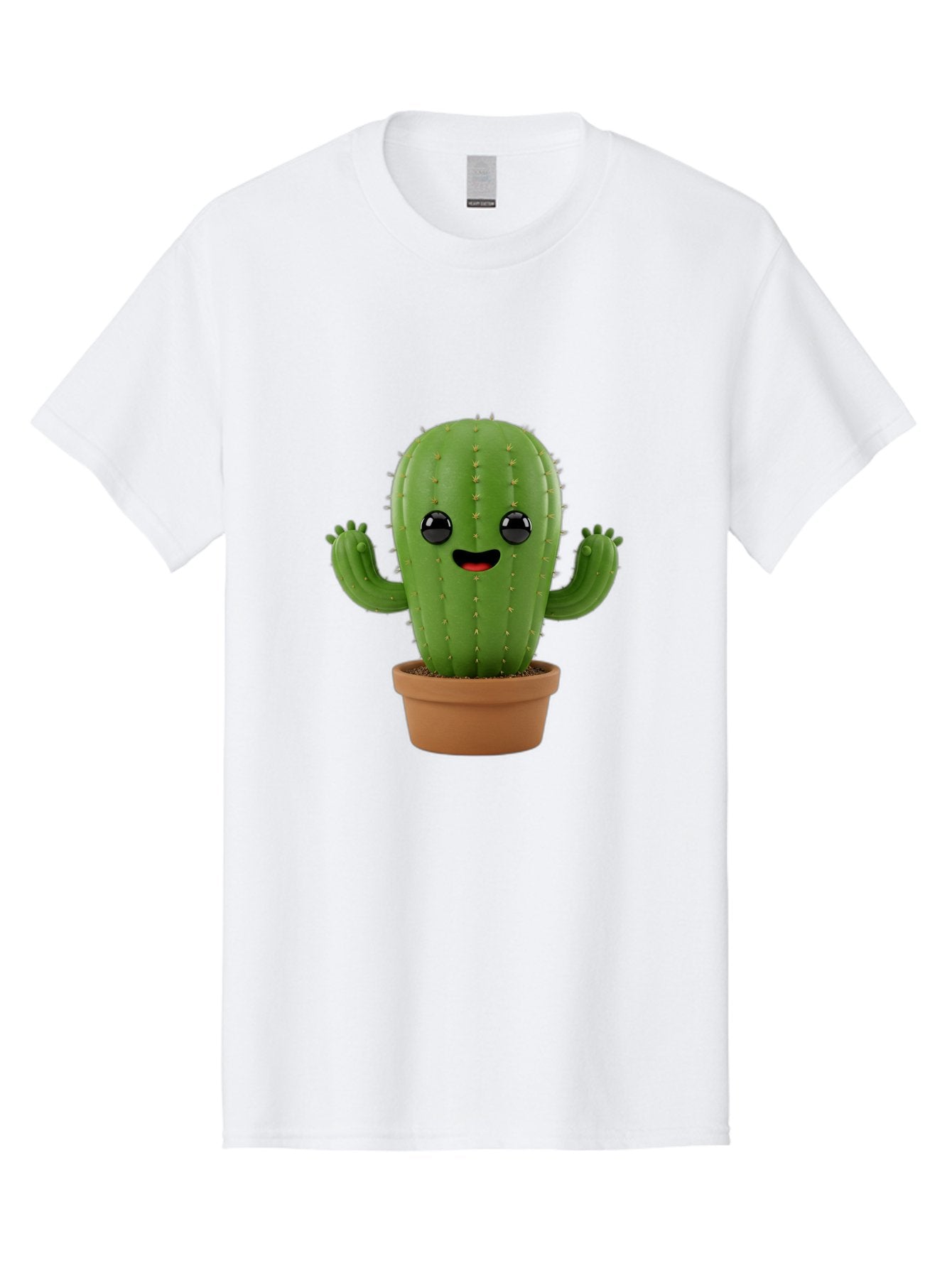 Cactus-3 Men'S Graphic Tee, 100% Cotton, Comfortable Casual Summer Wear, Machine Washable, Cartoon Cactus, Potted Cactus, Playful Plant, Friendly Cactus, Adorable Character, Quirky Decoration, Digital Art, Fun Design, Happy Face, Cartoon Style Bac725 14