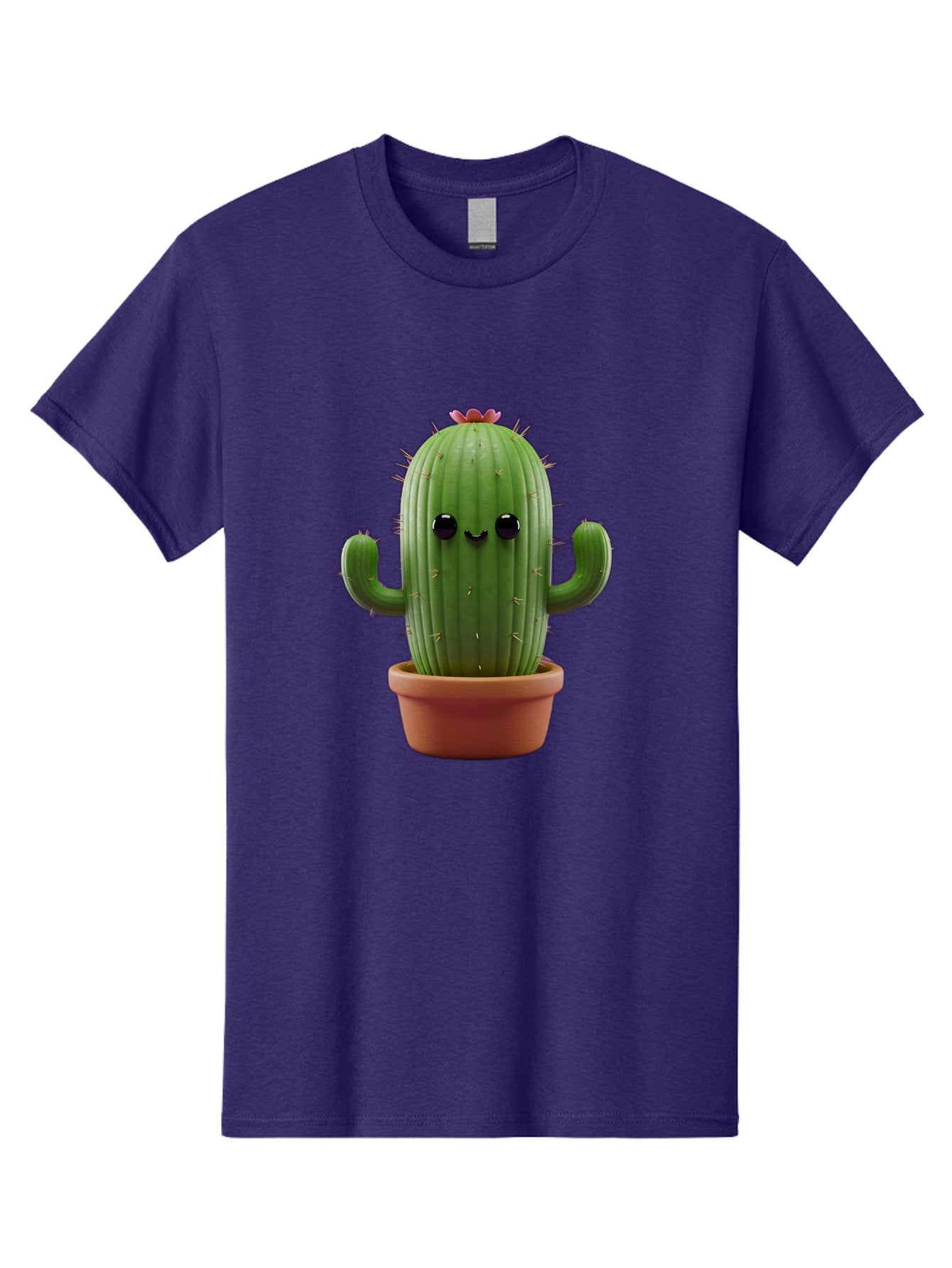 Cactus-4 Men'S Graphic Tee, 100% Cotton, Comfortable Casual Summer Wear, Machine Washable, Cute Cactus, Potted Plant, Cartoon Character, Desert Flora, Funny Face, Small Arms, Spiky Texture, Kawaii Style, Terracotta Pot, Digital Illustration Bac726 9