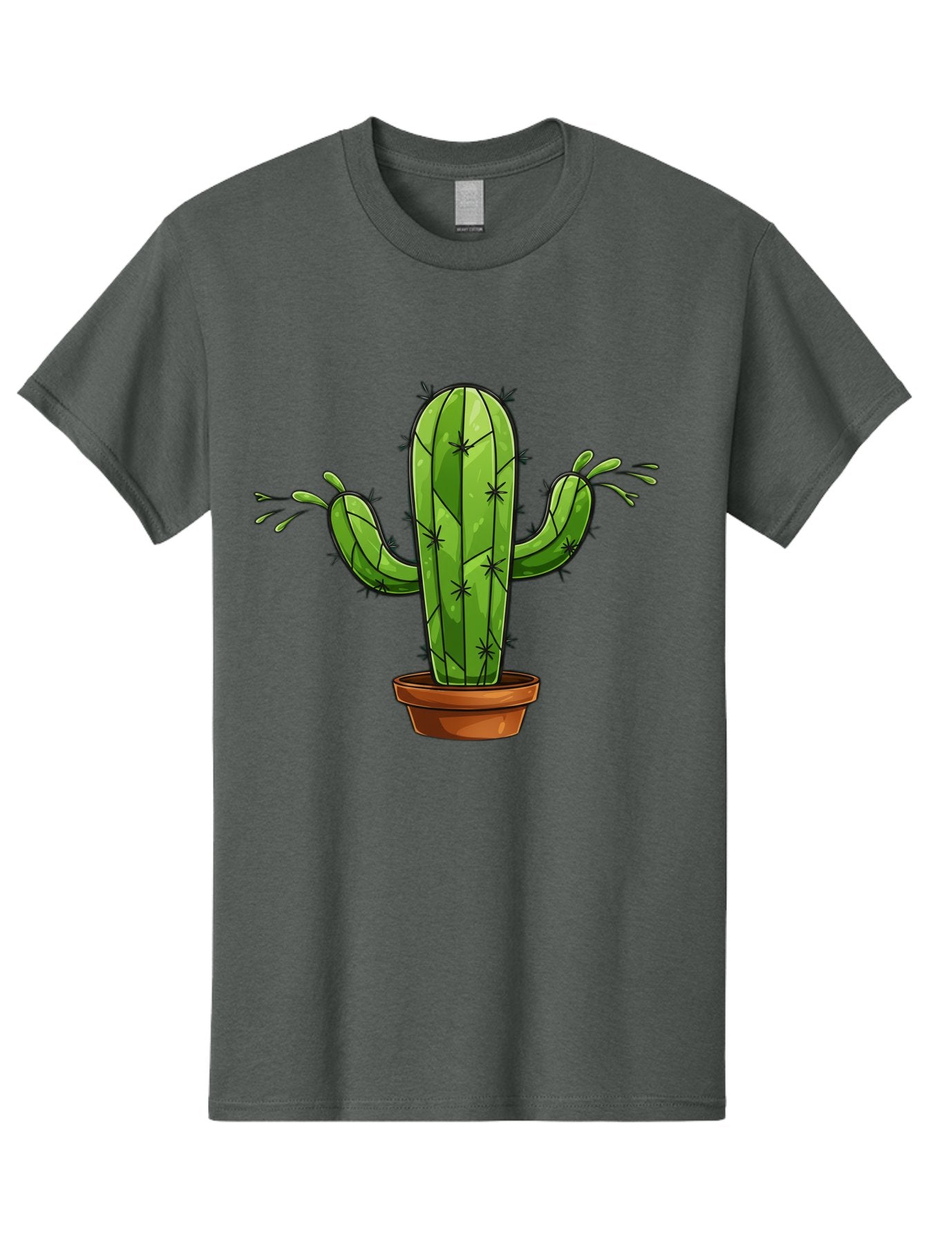 Cactus-5 Men'S Graphic Tee, 100% Cotton, Comfortable Casual Summer Wear, Machine Washable, Potted Cactus, Cartoon Cactus, Cactus Plant, Green Cactus, Terracotta Pot, Prickly Cactus, Desert Plant, Houseplant, Succulent, Cactus Illustration, Bac727 14