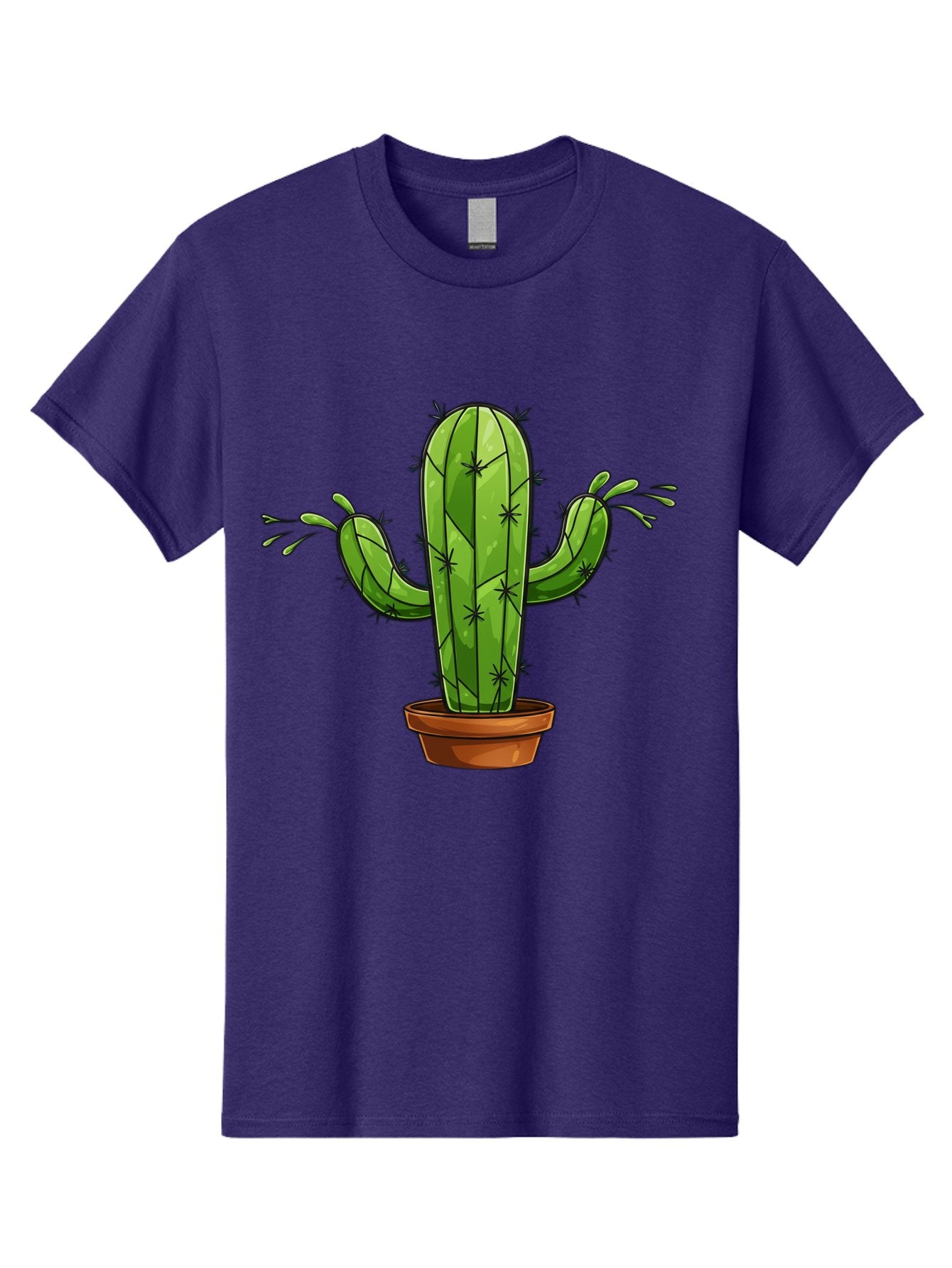 Cactus-5 Men'S Graphic Tee, 100% Cotton, Comfortable Casual Summer Wear, Machine Washable, Potted Cactus, Cartoon Cactus, Cactus Plant, Green Cactus, Terracotta Pot, Prickly Cactus, Desert Plant, Houseplant, Succulent, Cactus Illustration, Bac727 7