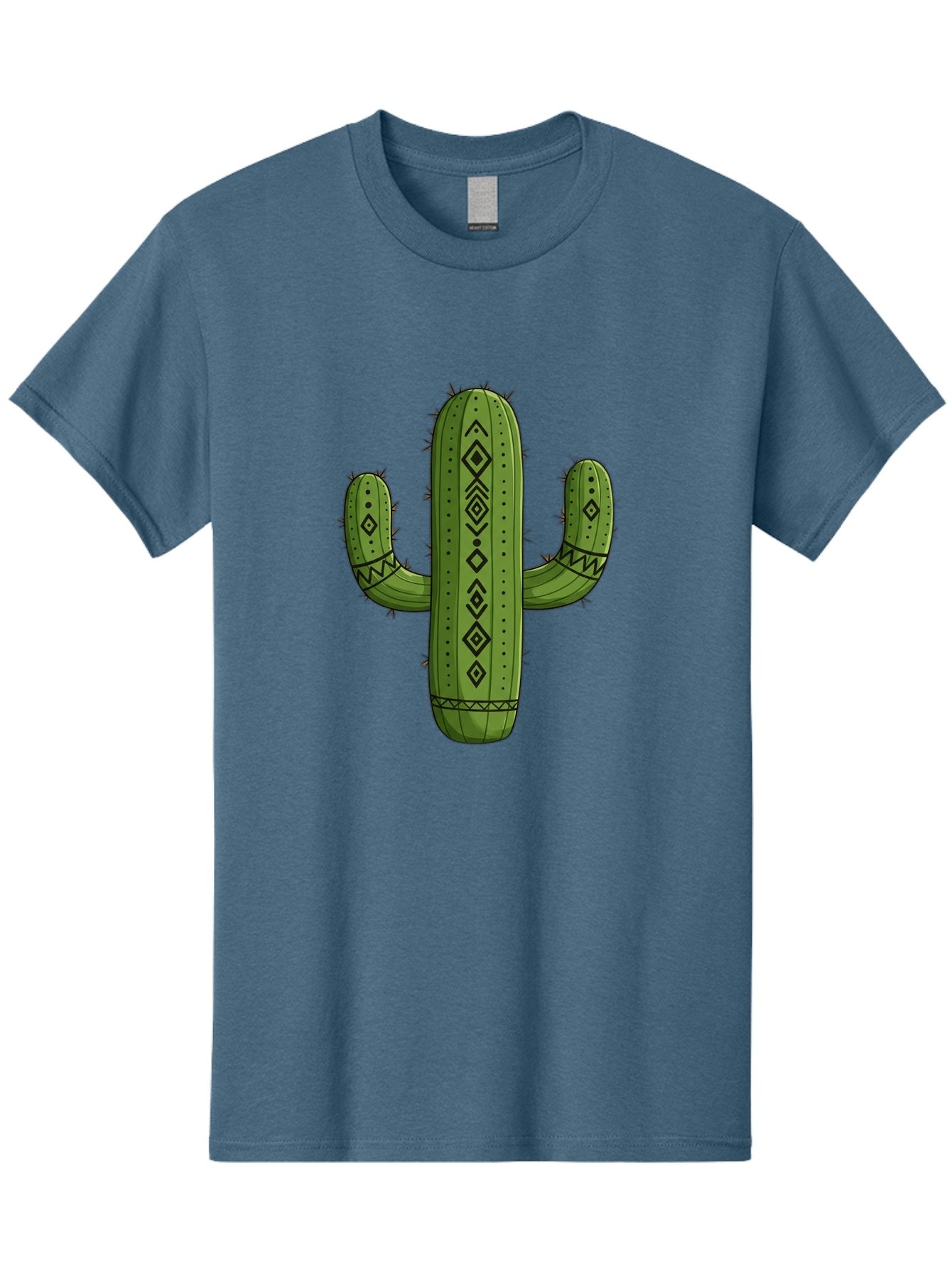 Cactus-7 Men'S Graphic Tee, 100% Cotton, Comfortable Casual Summer Wear, Machine Washable, Cartoon Cactus, Tribal Cactus, Cactus Illustration, Southwestern Art, Bohemian Decor, Cactus Graphics, Desert Plant, Prickly Pear Cactus, Unique Design, Bac729 6