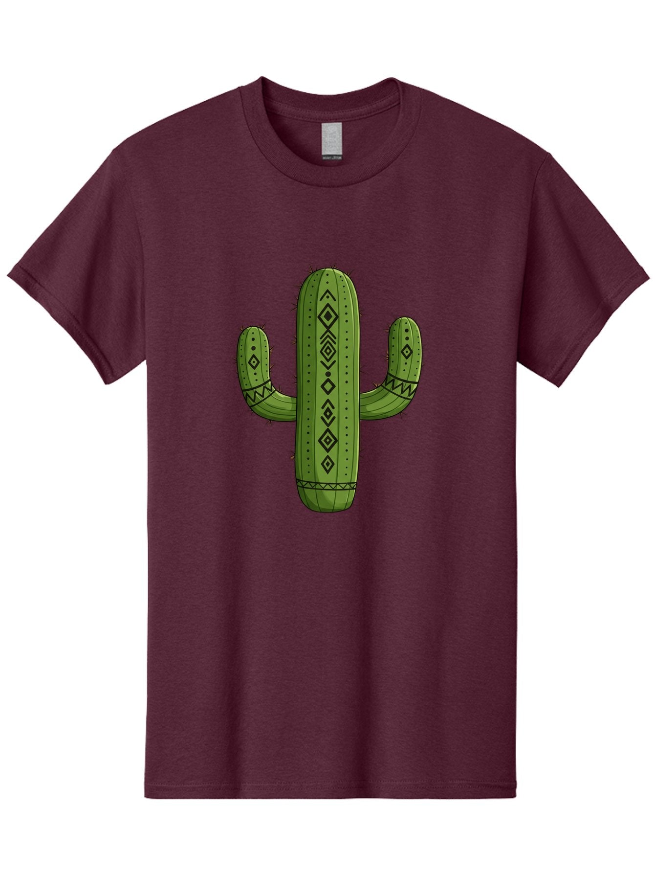 Cactus-7 Men'S Graphic Tee, 100% Cotton, Comfortable Casual Summer Wear, Machine Washable, Cartoon Cactus, Tribal Cactus, Cactus Illustration, Southwestern Art, Bohemian Decor, Cactus Graphics, Desert Plant, Prickly Pear Cactus, Unique Design, Bac729 5