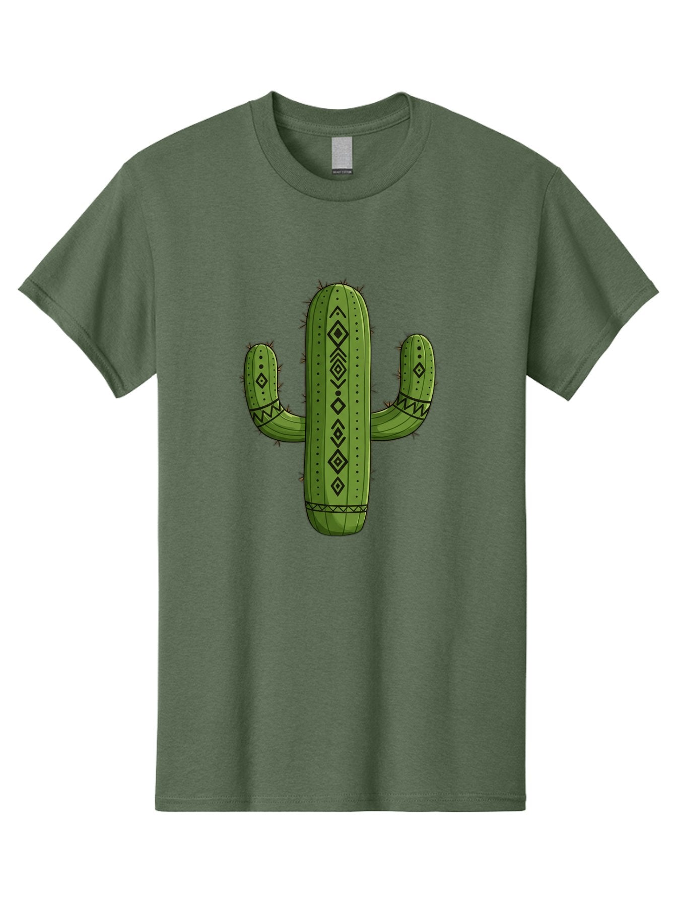 Cactus-7 Men'S Graphic Tee, 100% Cotton, Comfortable Casual Summer Wear, Machine Washable, Cartoon Cactus, Tribal Cactus, Cactus Illustration, Southwestern Art, Bohemian Decor, Cactus Graphics, Desert Plant, Prickly Pear Cactus, Unique Design, Bac729 9