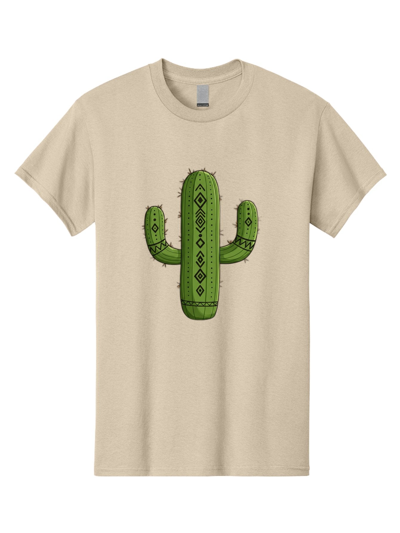 Cactus-7 Men'S Graphic Tee, 100% Cotton, Comfortable Casual Summer Wear, Machine Washable, Cartoon Cactus, Tribal Cactus, Cactus Illustration, Southwestern Art, Bohemian Decor, Cactus Graphics, Desert Plant, Prickly Pear Cactus, Unique Design, Bac729 3