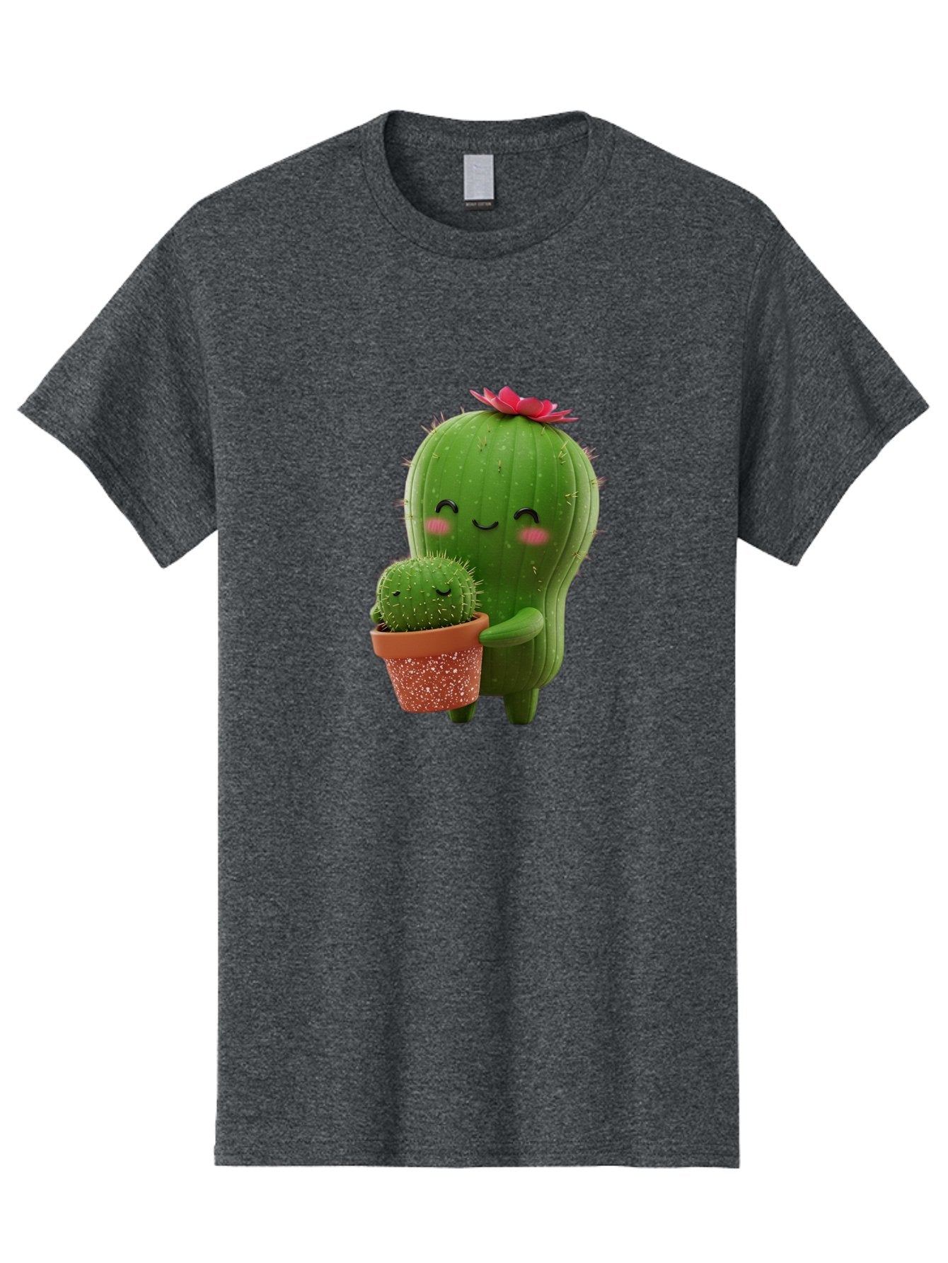 Cactus-Friends-1 Men'S Graphic Tee, 100% Cotton, Comfortable Casual Summer Wear, Machine Washable, Cute Cactus, Cartoon Cacti, Smiling Cactus, Cactus With Flower, Adorable Plants, Potted Cactus, Friendly Desert Plants, Kawaii Cactus, Bac740 10