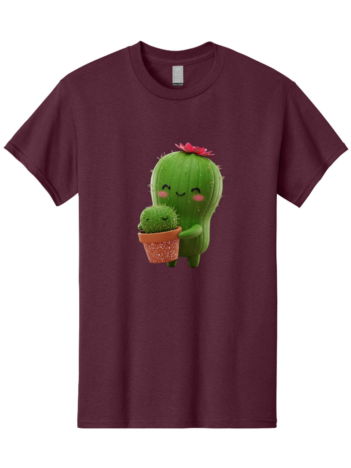 Cactus-Friends-1 Men'S Graphic Tee, 100% Cotton, Comfortable Casual Summer Wear, Machine Washable, Cute Cactus, Cartoon Cacti, Smiling Cactus, Cactus With Flower, Adorable Plants, Potted Cactus, Friendly Desert Plants, Kawaii Cactus, Bac740 15