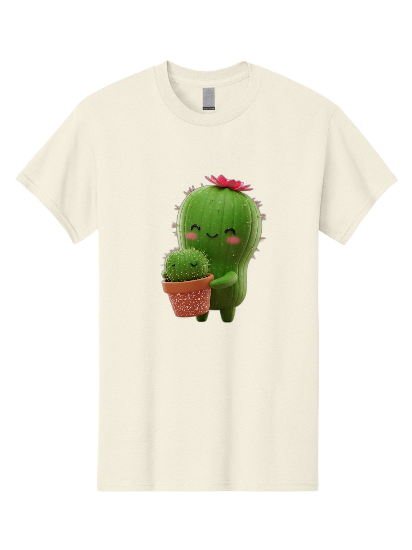 Cactus-Friends-1 Men'S Graphic Tee, 100% Cotton, Comfortable Casual Summer Wear, Machine Washable, Cute Cactus, Cartoon Cacti, Smiling Cactus, Cactus With Flower, Adorable Plants, Potted Cactus, Friendly Desert Plants, Kawaii Cactus, Bac740 9