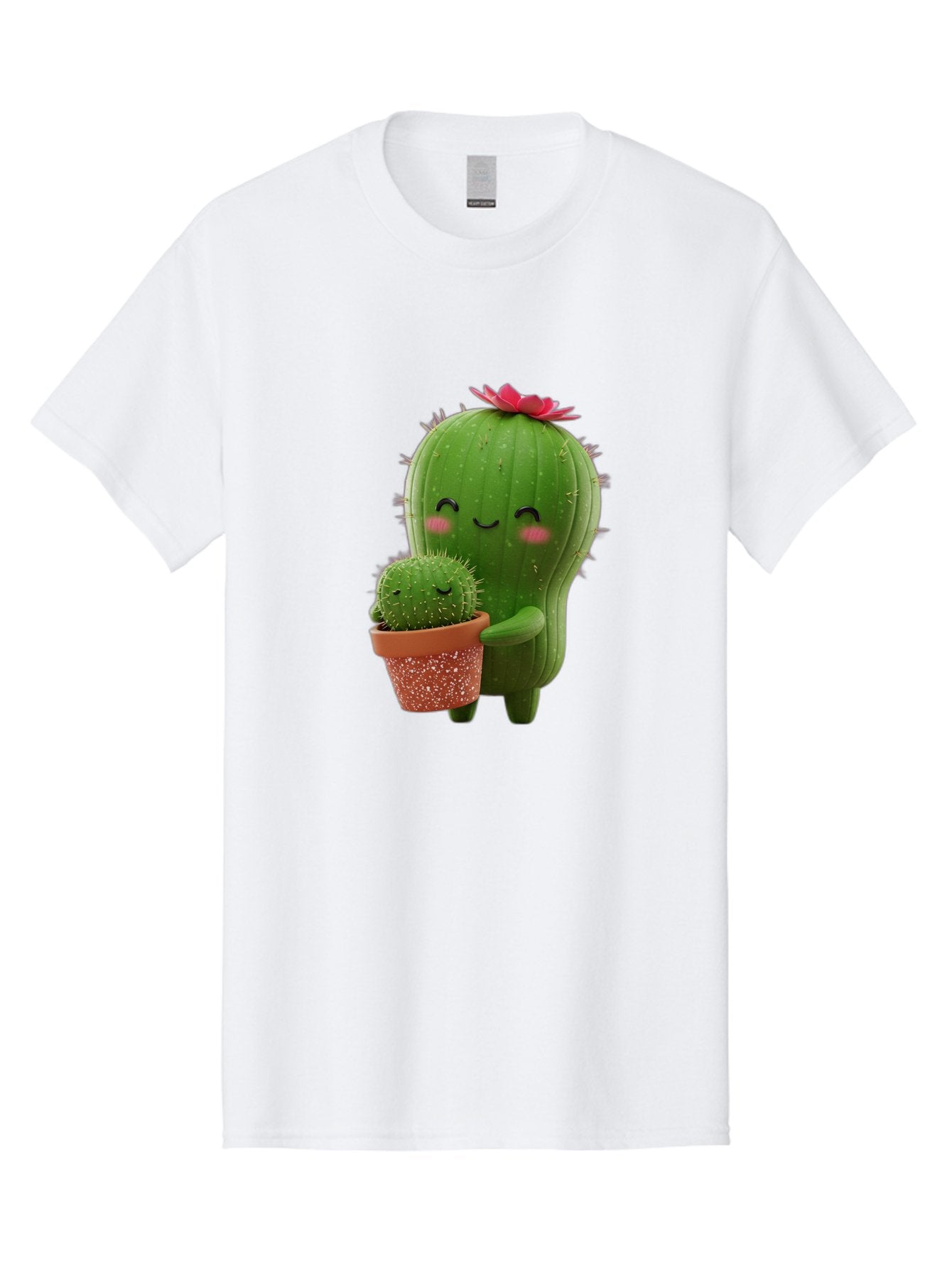 Cactus-Friends-1 Men'S Graphic Tee, 100% Cotton, Comfortable Casual Summer Wear, Machine Washable, Cute Cactus, Cartoon Cacti, Smiling Cactus, Cactus With Flower, Adorable Plants, Potted Cactus, Friendly Desert Plants, Kawaii Cactus, Bac740 11