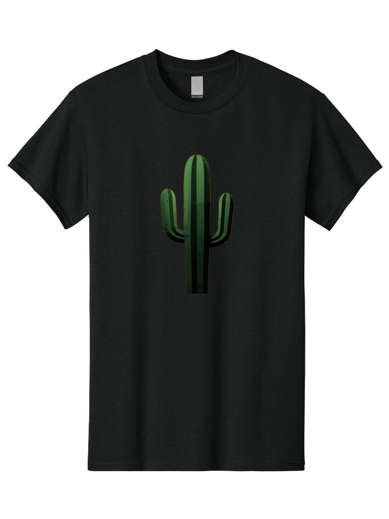 Cactus-Illustration Men'S Graphic Tee, 100% Cotton, Comfortable Casual Summer Wear, Machine Washable, Saguaro Cactus, Desert Plant, Cactus Illustration, Cartoon Cactus, Green Cactus, Simple Design, Minimalist Art Bac743 6