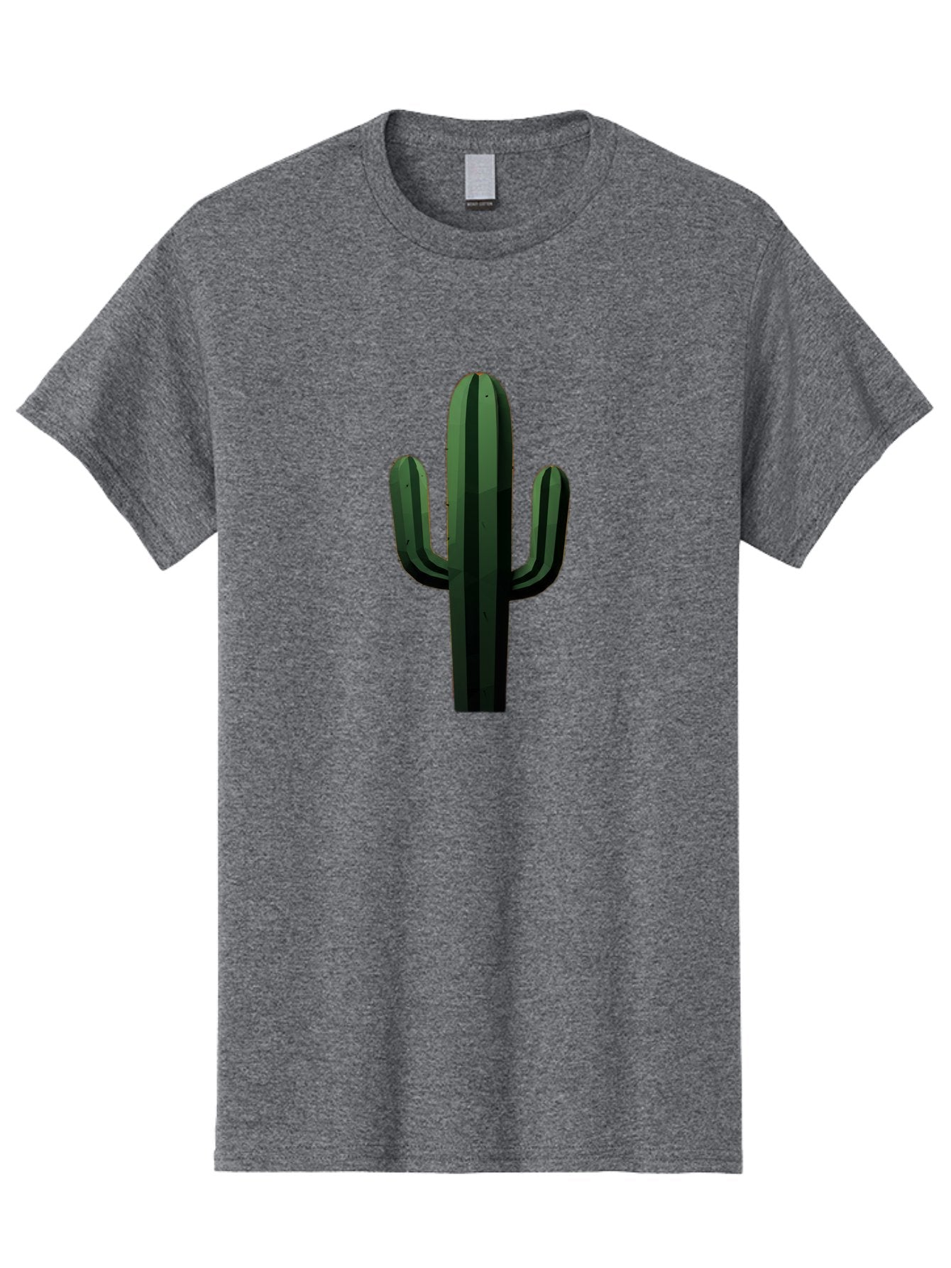 Cactus-Illustration Men'S Graphic Tee, 100% Cotton, Comfortable Casual Summer Wear, Machine Washable, Saguaro Cactus, Desert Plant, Cactus Illustration, Cartoon Cactus, Green Cactus, Simple Design, Minimalist Art Bac743 10