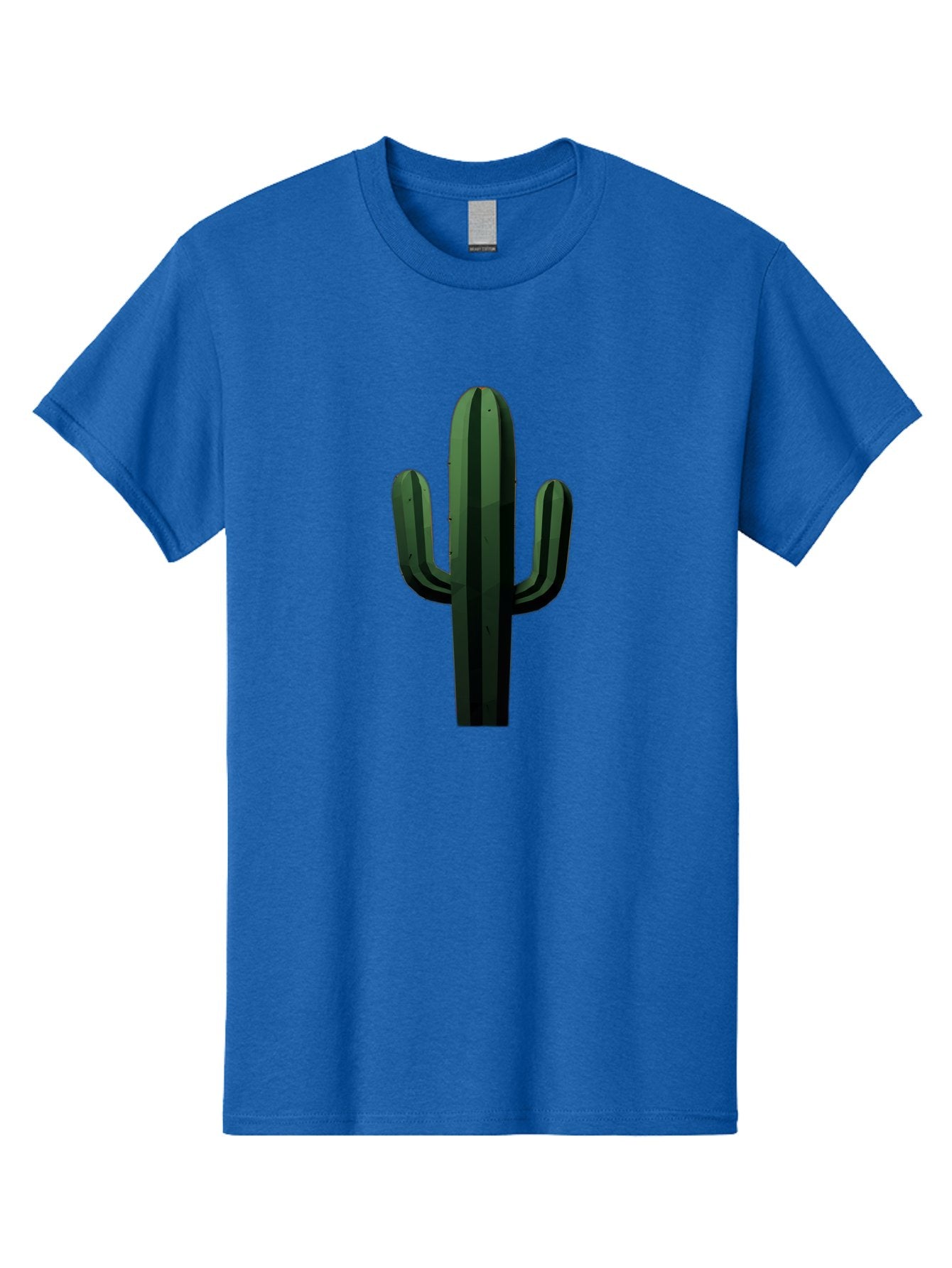 Cactus-Illustration Men'S Graphic Tee, 100% Cotton, Comfortable Casual Summer Wear, Machine Washable, Saguaro Cactus, Desert Plant, Cactus Illustration, Cartoon Cactus, Green Cactus, Simple Design, Minimalist Art Bac743 11