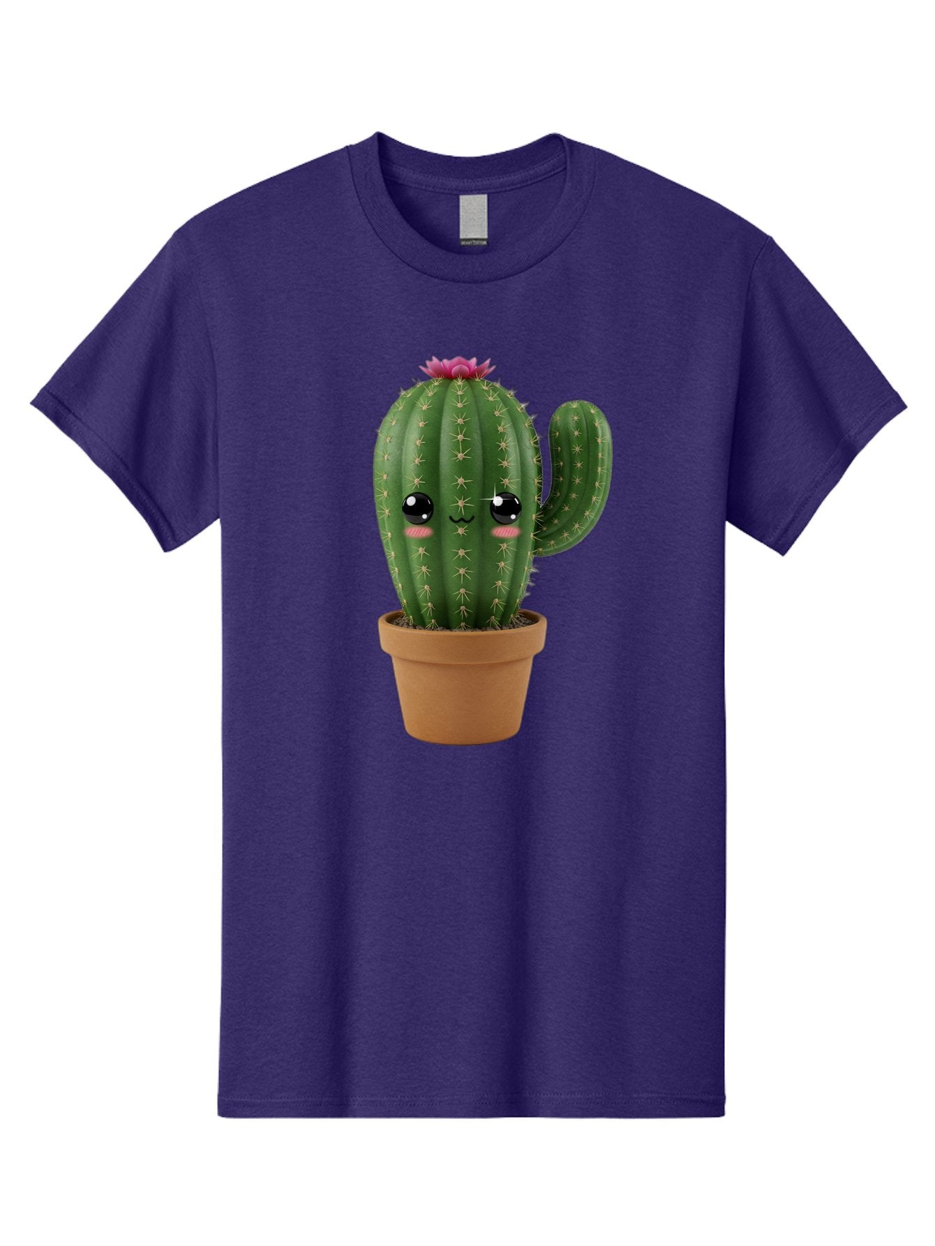 Cactus-In-Pot-1 Men'S Graphic Tee, 100% Cotton, Comfortable Casual Summer Wear, Machine Washable, Cute Cactus, Cartoon Character, Potted Plant, Desert Flora, Green Cactus, Kawaii Design, Adorable Face, Spiky Texture, Terracotta Pot, Bac744 6