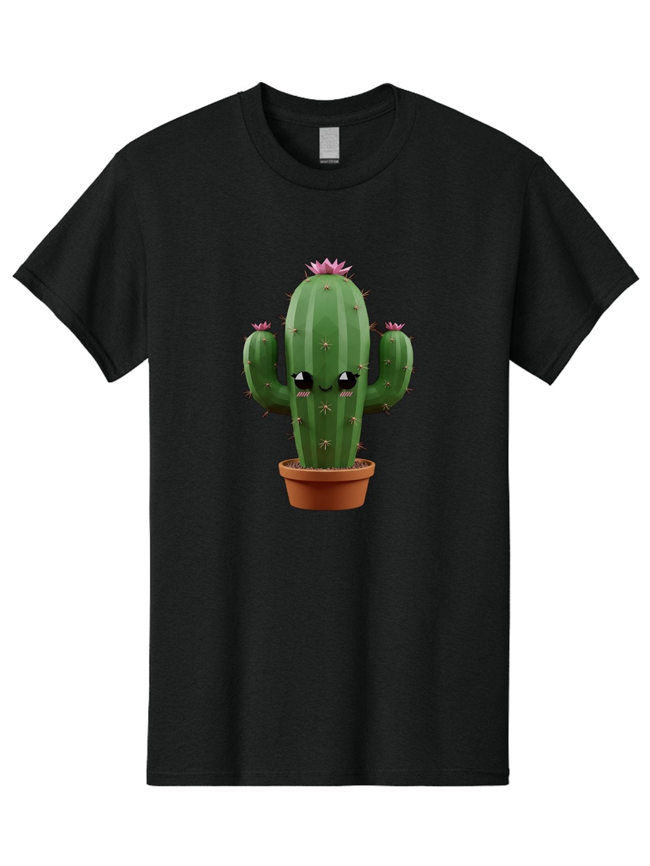 Cactus-In-Pot-3 Men'S Graphic Tee, 100% Cotton, Comfortable Casual Summer Wear, Machine Washable, Cartoon Cactus, Potted Cactus, Cool Cactus, Cactus With Sunglasses, Quirky Plant, Humorous Illustration, Flower Blooming Cactus, Bac746 7