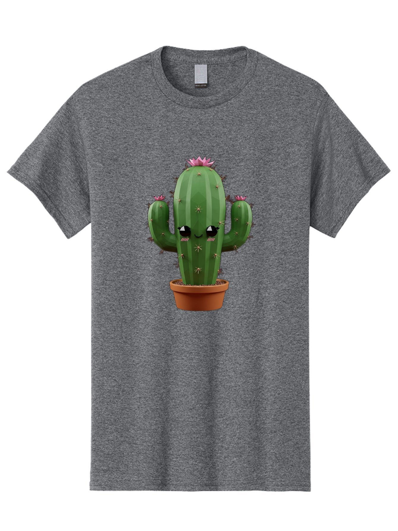 Cactus-In-Pot-3 Men'S Graphic Tee, 100% Cotton, Comfortable Casual Summer Wear, Machine Washable, Cartoon Cactus, Potted Cactus, Cool Cactus, Cactus With Sunglasses, Quirky Plant, Humorous Illustration, Flower Blooming Cactus, Bac746 10