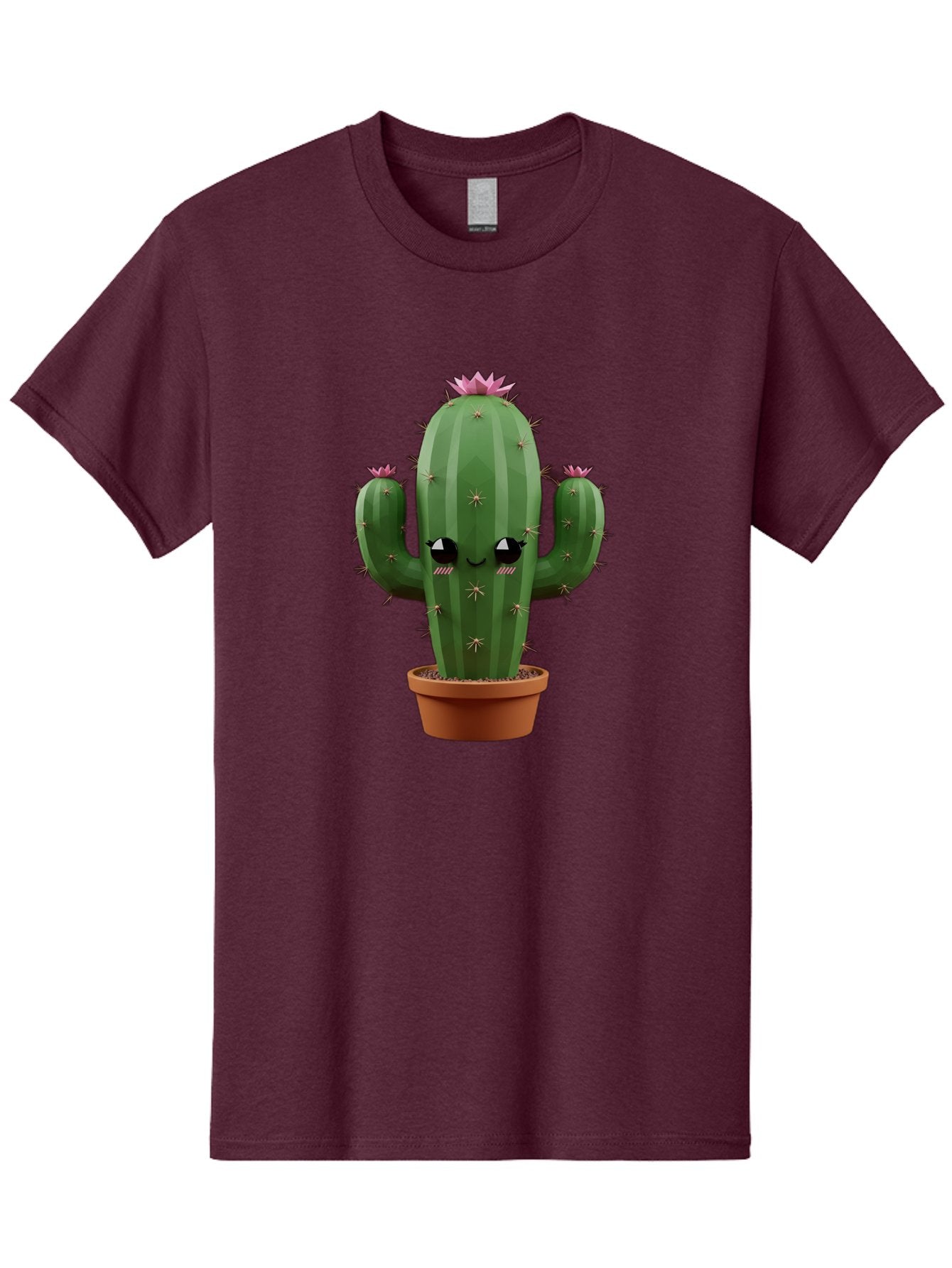 Cactus-In-Pot-3 Men'S Graphic Tee, 100% Cotton, Comfortable Casual Summer Wear, Machine Washable, Cartoon Cactus, Potted Cactus, Cool Cactus, Cactus With Sunglasses, Quirky Plant, Humorous Illustration, Flower Blooming Cactus, Bac746 14