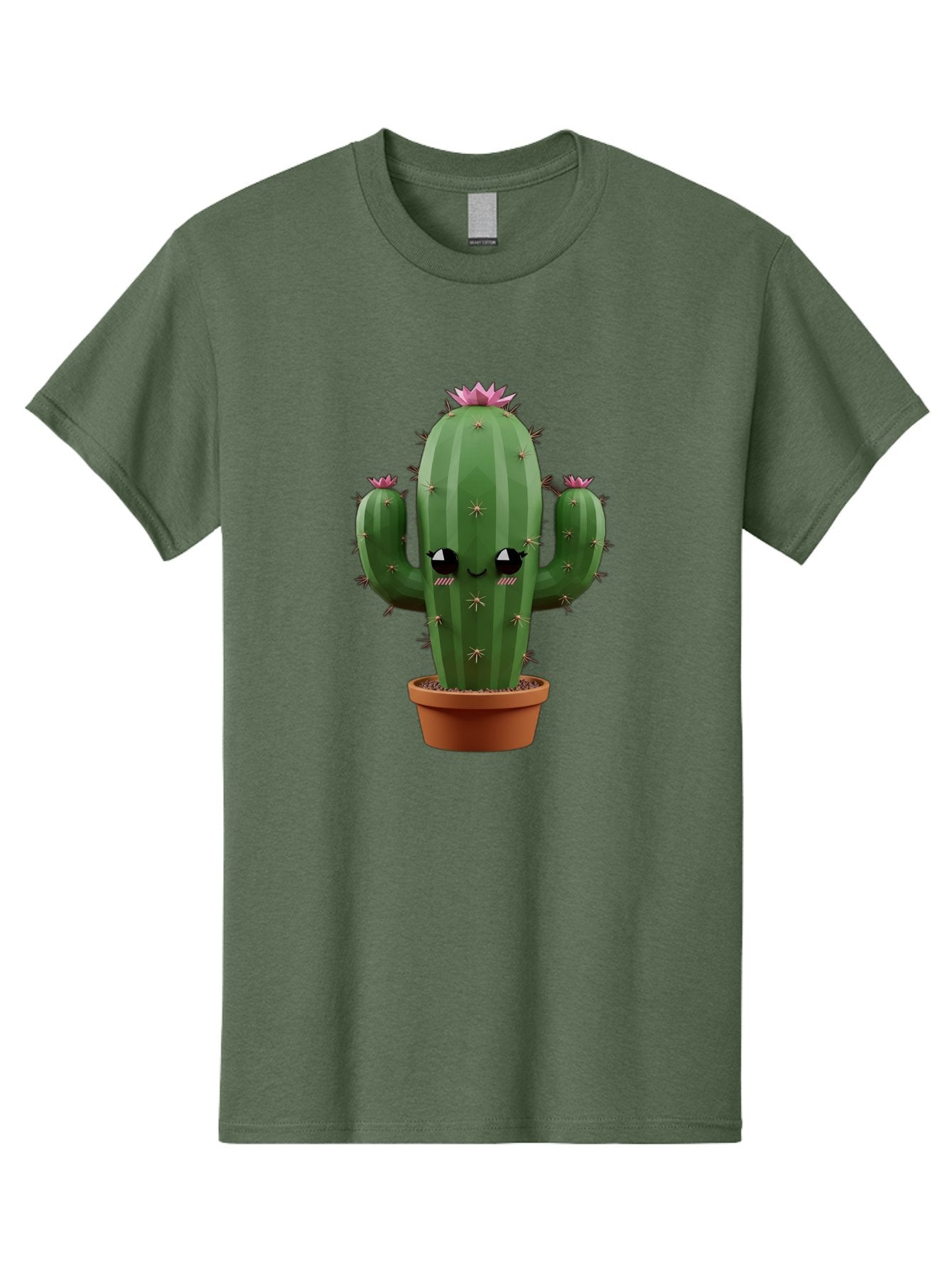 Cactus-In-Pot-3 Men'S Graphic Tee, 100% Cotton, Comfortable Casual Summer Wear, Machine Washable, Cartoon Cactus, Potted Cactus, Cool Cactus, Cactus With Sunglasses, Quirky Plant, Humorous Illustration, Flower Blooming Cactus, Bac746 9