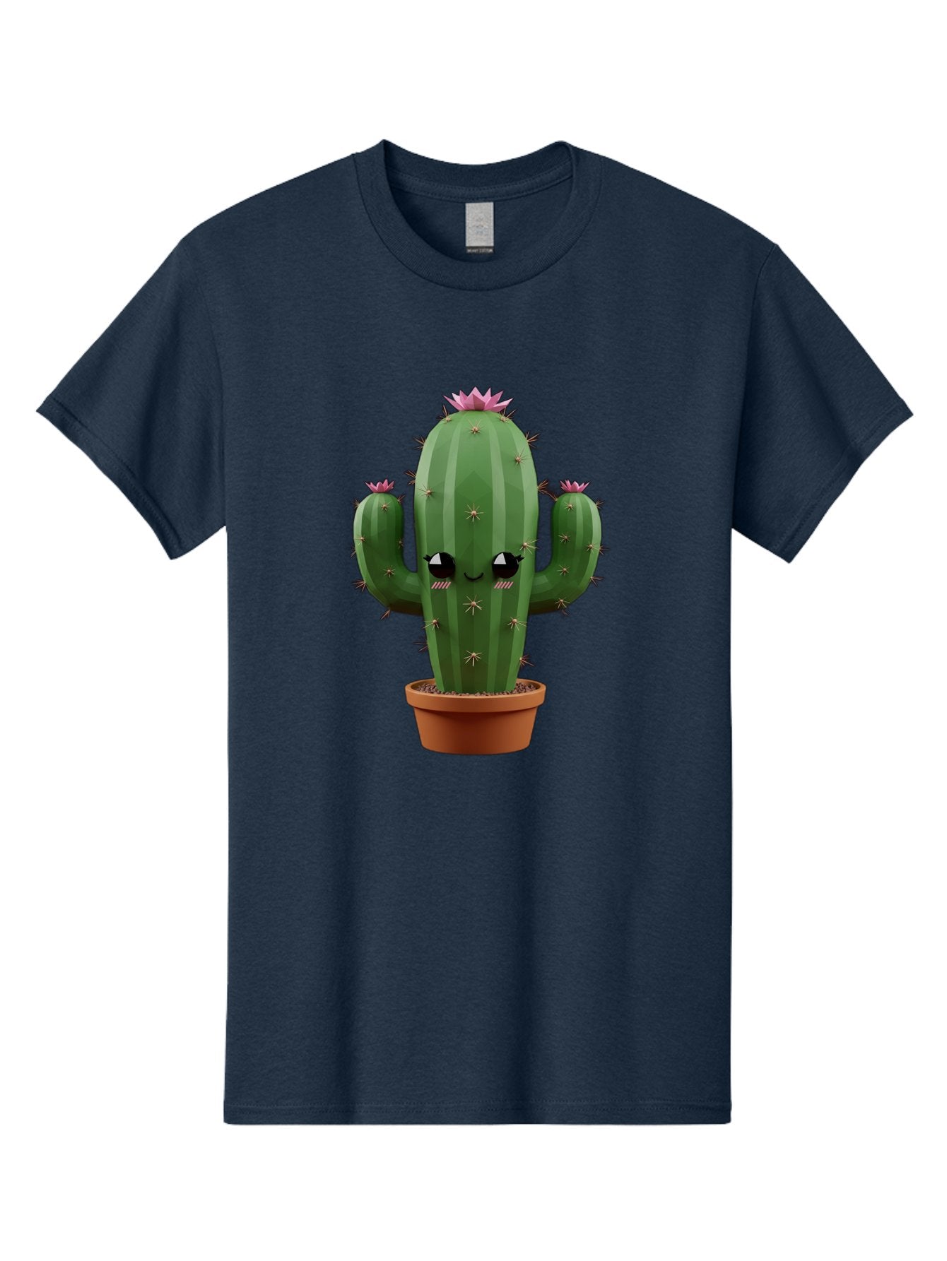 Cactus-In-Pot-3 Men'S Graphic Tee, 100% Cotton, Comfortable Casual Summer Wear, Machine Washable, Cartoon Cactus, Potted Cactus, Cool Cactus, Cactus With Sunglasses, Quirky Plant, Humorous Illustration, Flower Blooming Cactus, Bac746 5