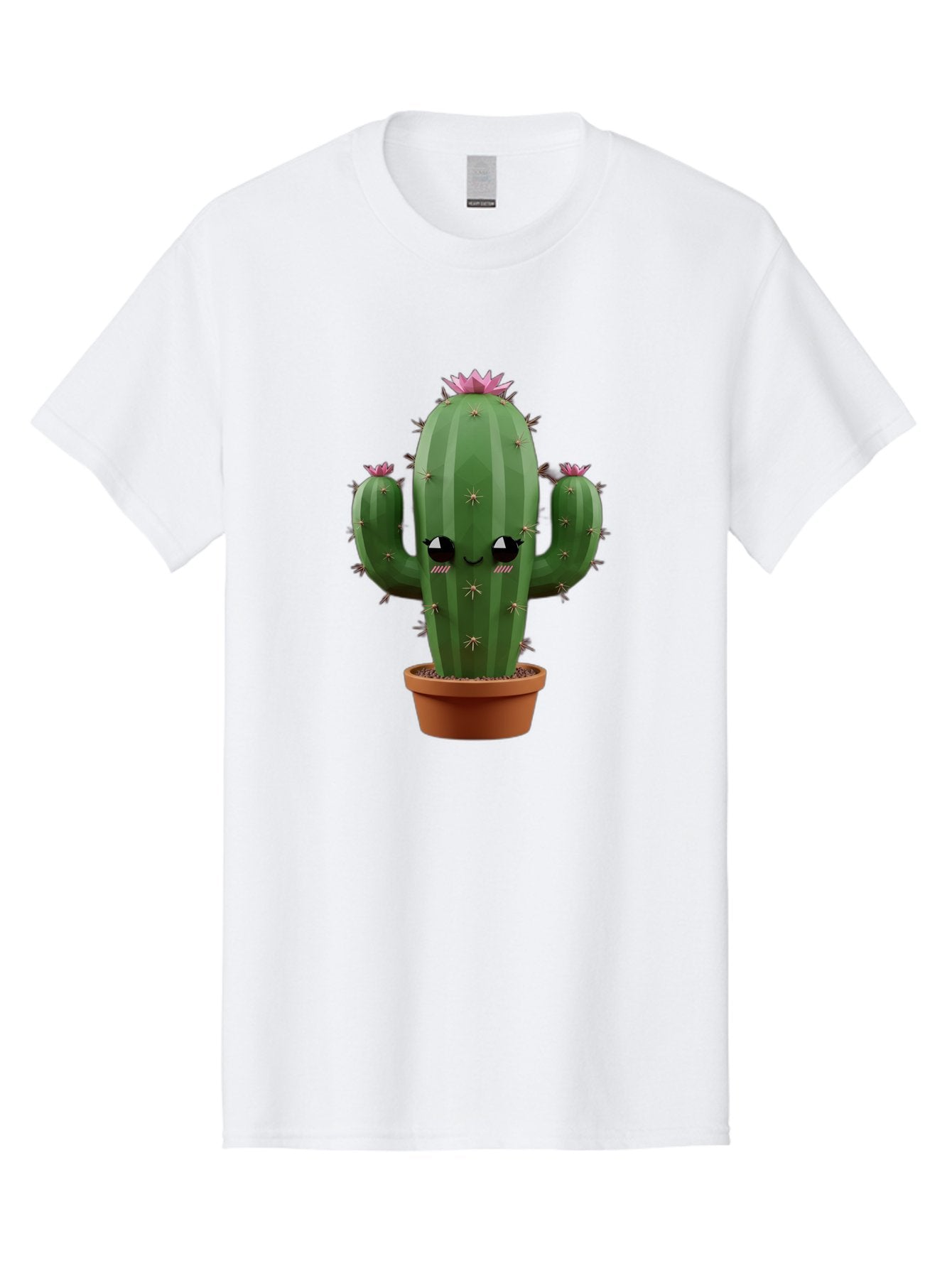 Cactus-In-Pot-3 Men'S Graphic Tee, 100% Cotton, Comfortable Casual Summer Wear, Machine Washable, Cartoon Cactus, Potted Cactus, Cool Cactus, Cactus With Sunglasses, Quirky Plant, Humorous Illustration, Flower Blooming Cactus, Bac746 3